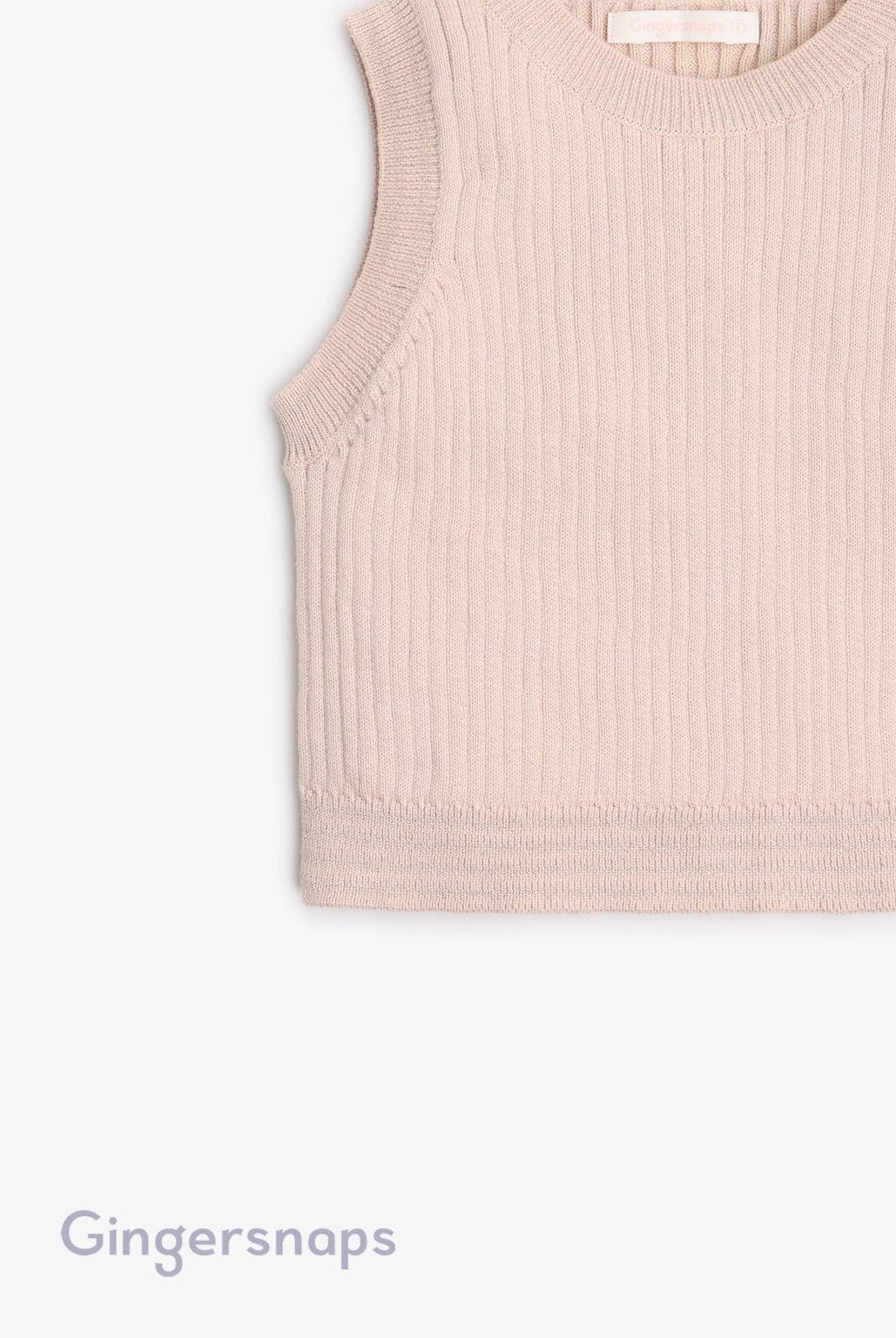 جينجرسنابس بلوزة بناتي مضلع بالطول كت البيج