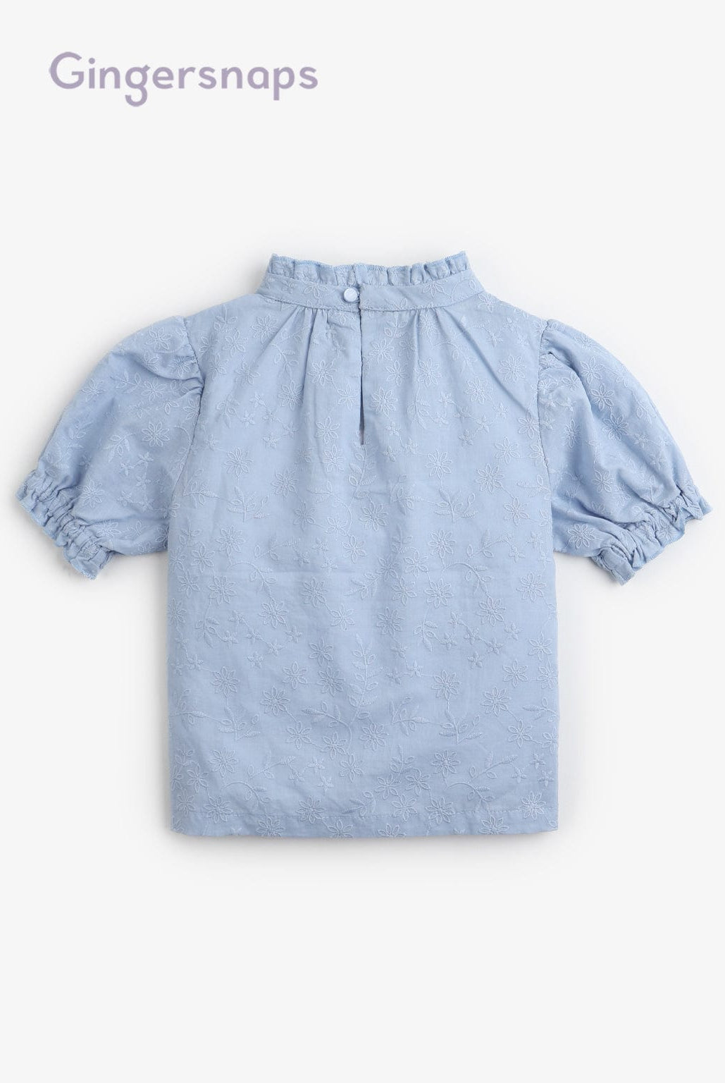 جينجرسنابس بلوزة بناتي منقوشة نص كم بف أزرق