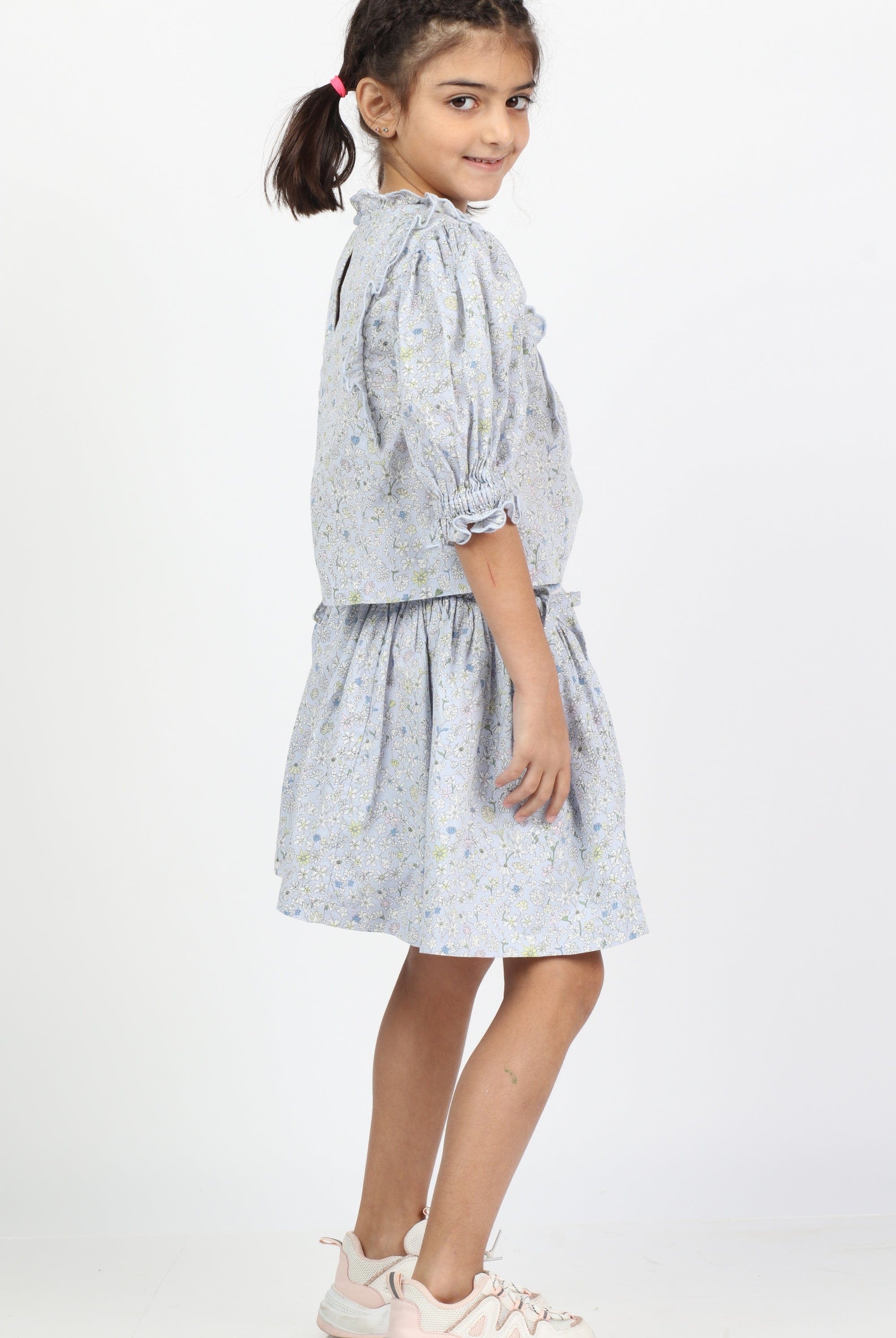 جينجرسنابس بلوزة بناتي منقوش نص كم بف متعدد الألوان