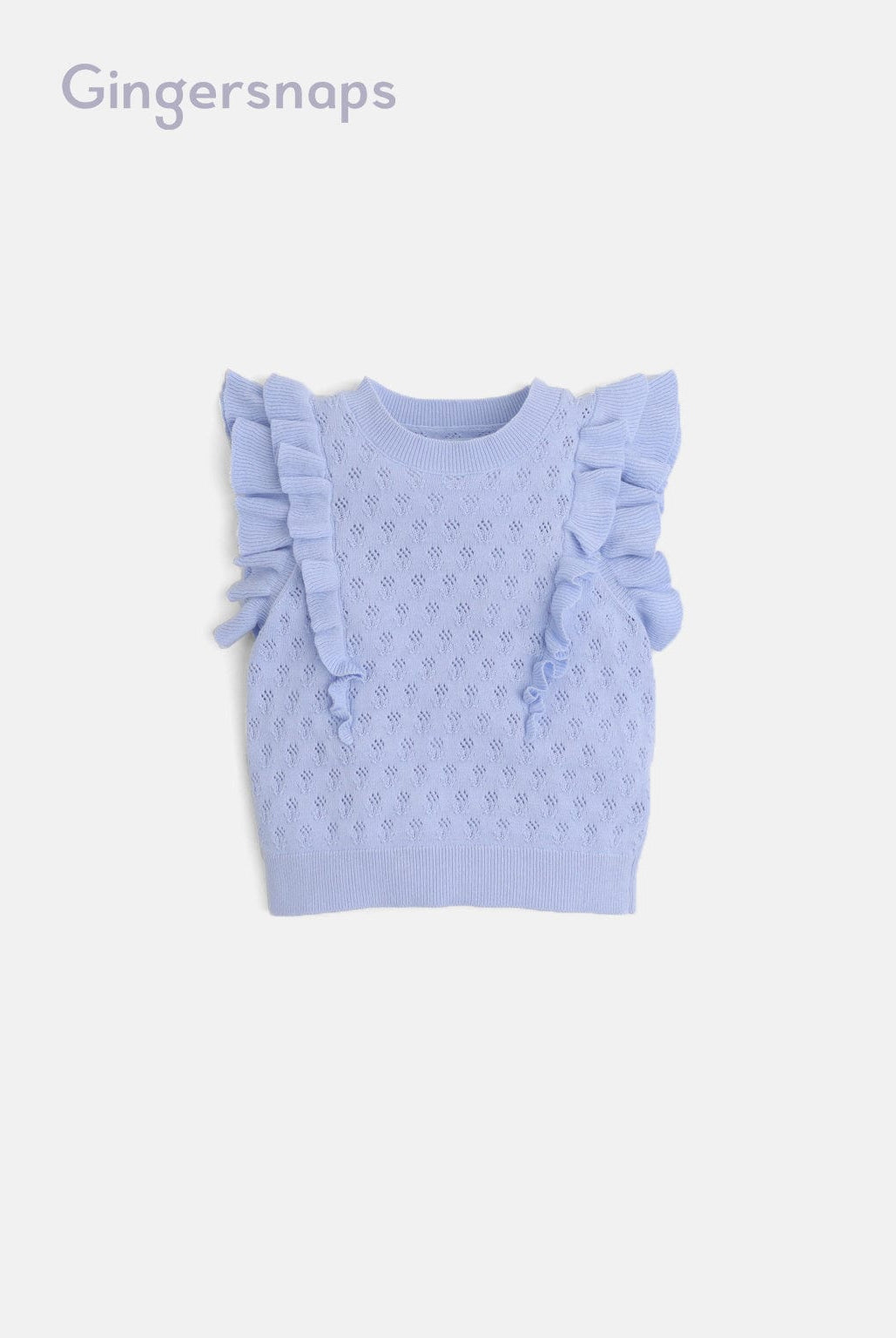 جينجرسنابس بلوزة كت بكرانيش على الكتف بناتي أزرق