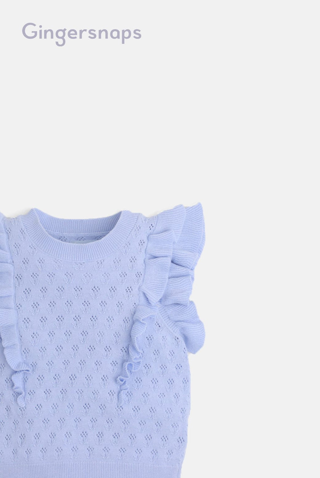 جينجرسنابس بلوزة كت بكرانيش على الكتف بناتي أزرق