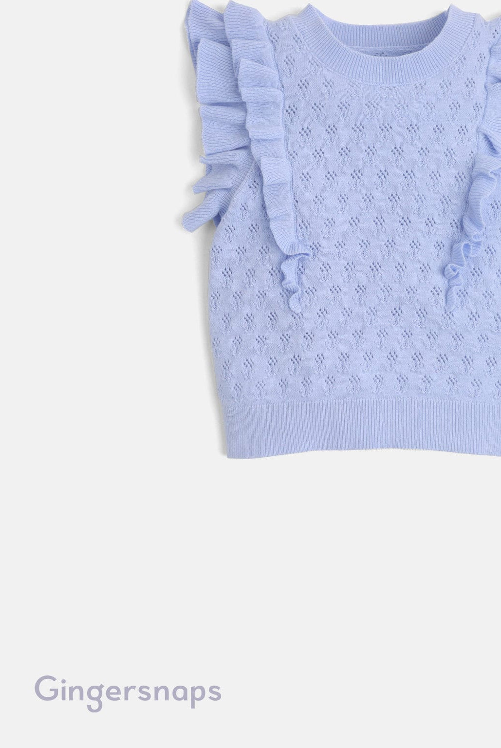 جينجرسنابس بلوزة كت بكرانيش على الكتف بناتي أزرق