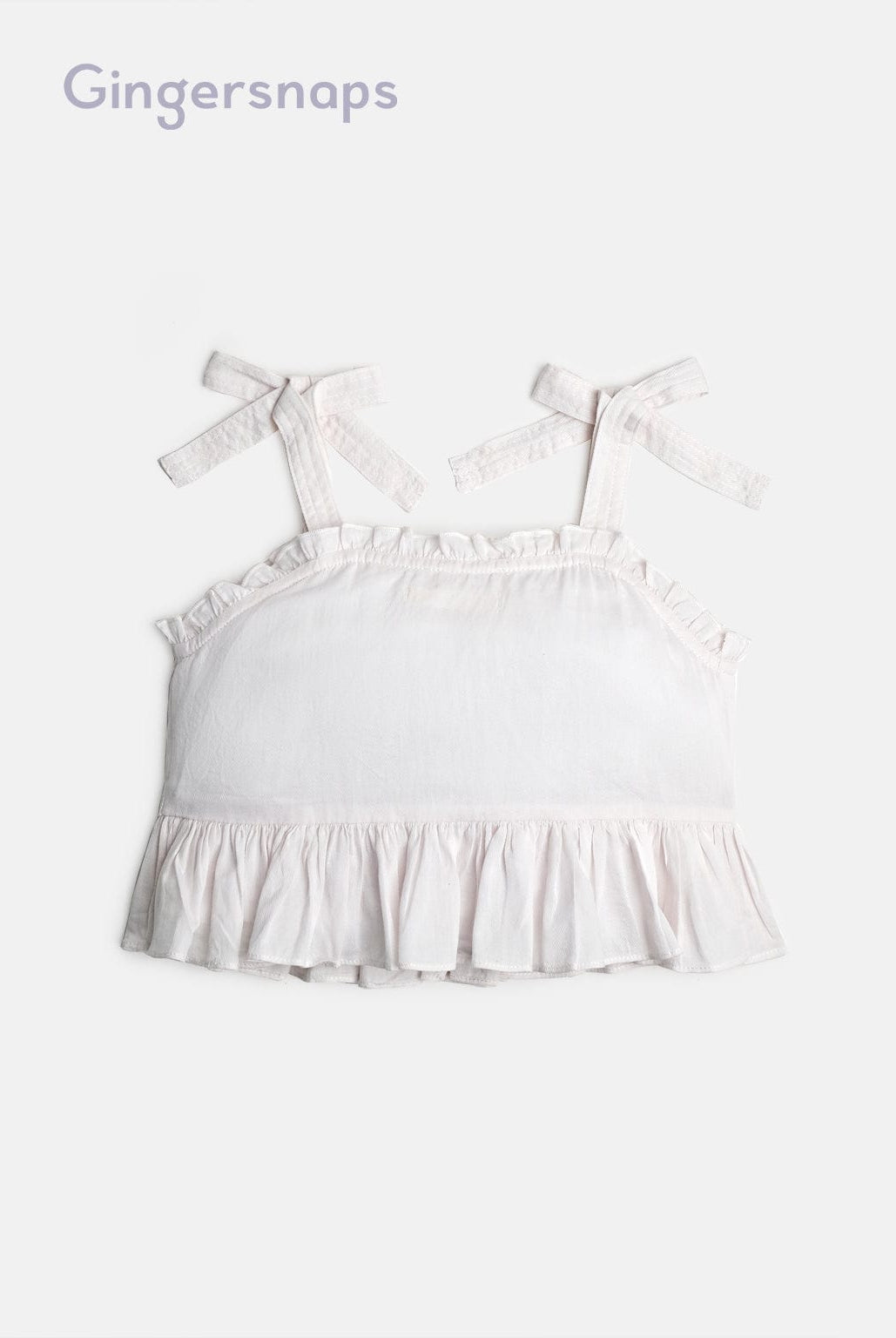 جينجرسنابس بلوزة كورسيه فيونكات مكشكش من أسفل حمالات بناتي أبيض