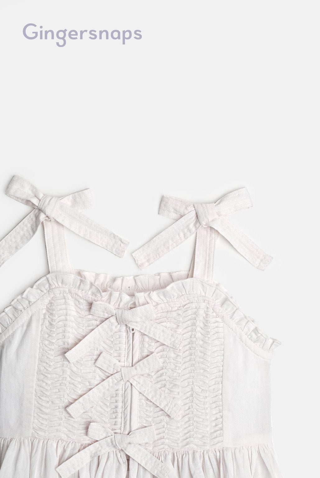 جينجرسنابس بلوزة كورسيه فيونكات مكشكش من أسفل حمالات بناتي أبيض