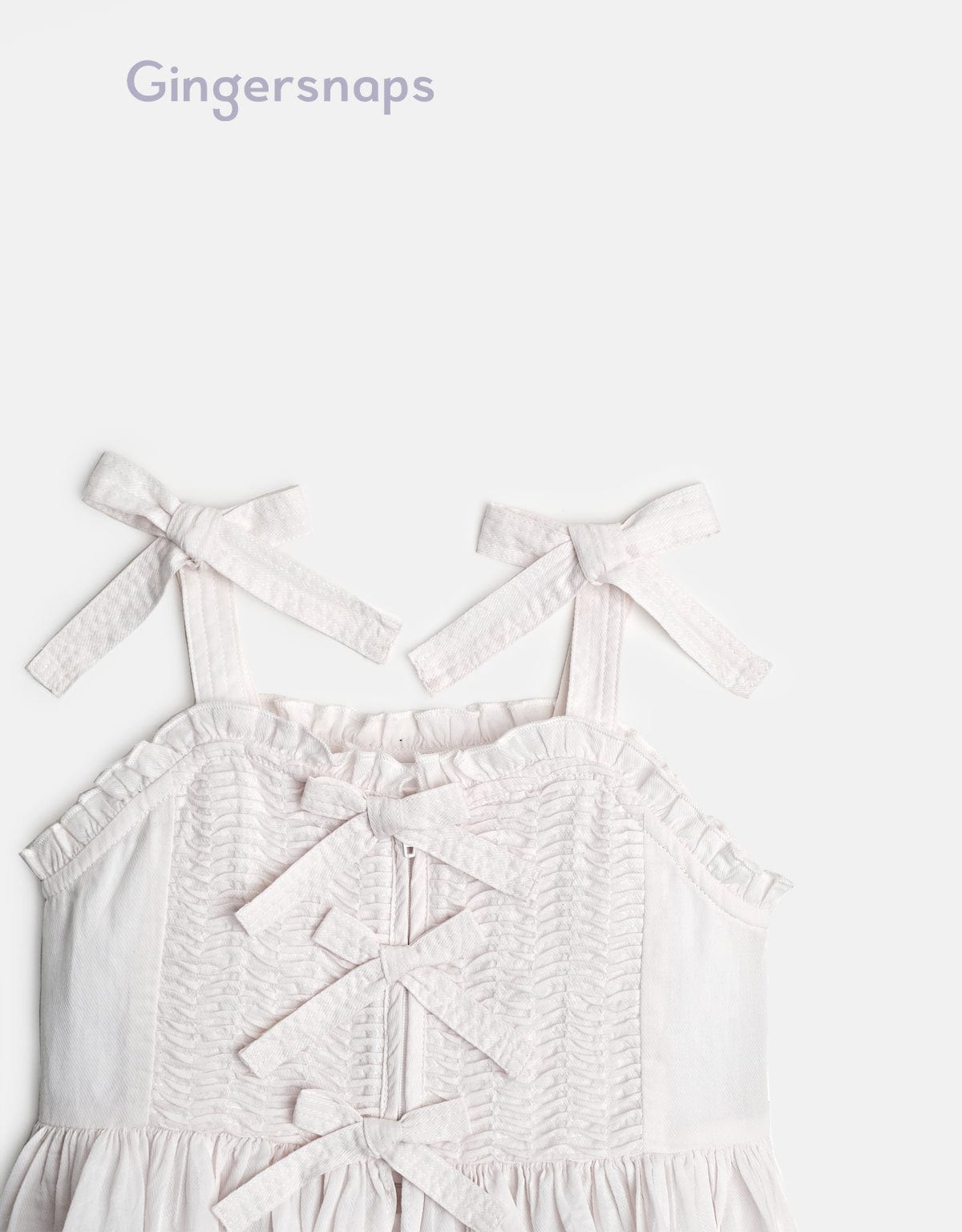 جينجرسنابس بلوزة كورسيه فيونكات مكشكش من أسفل حمالات بناتي أبيض