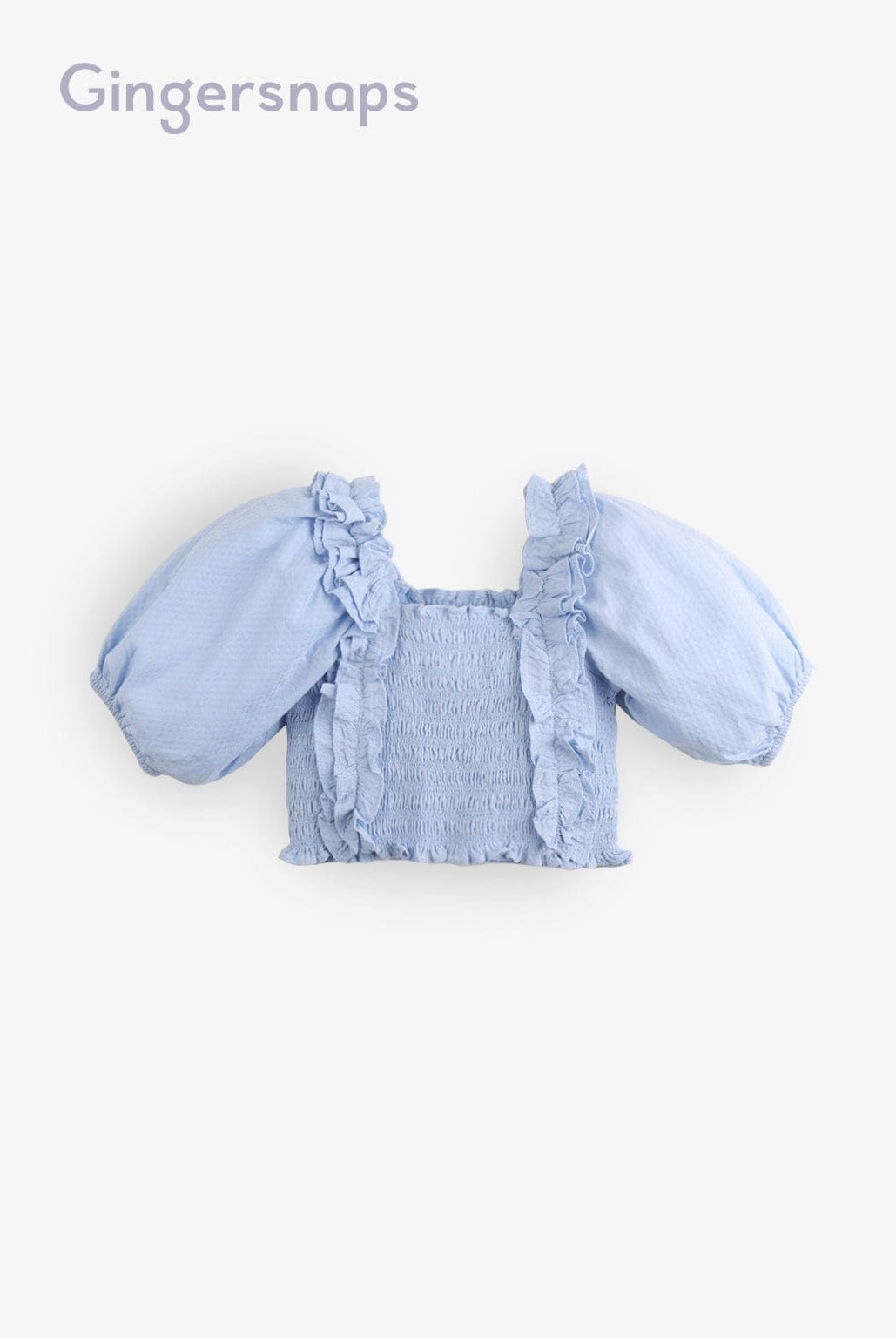 جينجرسنابس بلوزة كروب مكشكشة نص كم بف بناتي أزرق