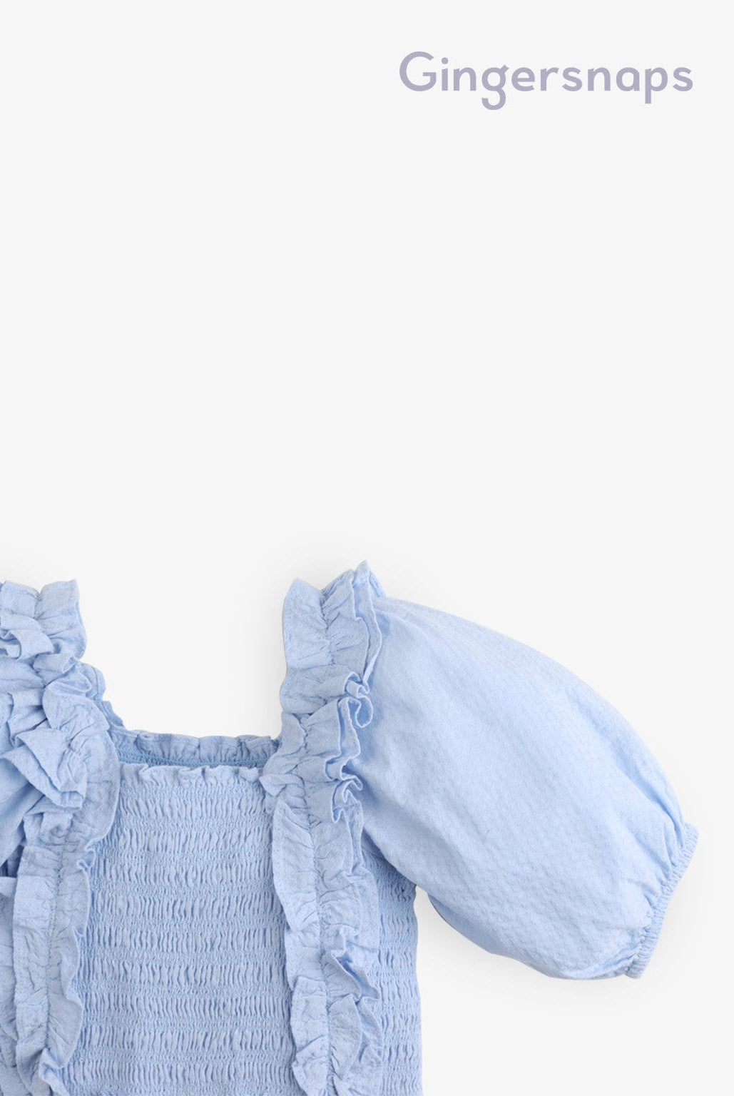 جينجرسنابس بلوزة كروب مكشكشة نص كم بف بناتي أزرق