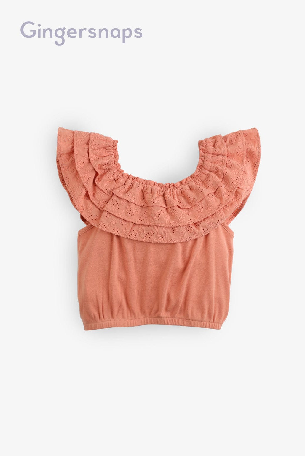 جينجرسنابس بلوزة سادة فراشة من أعلى بناتي بني