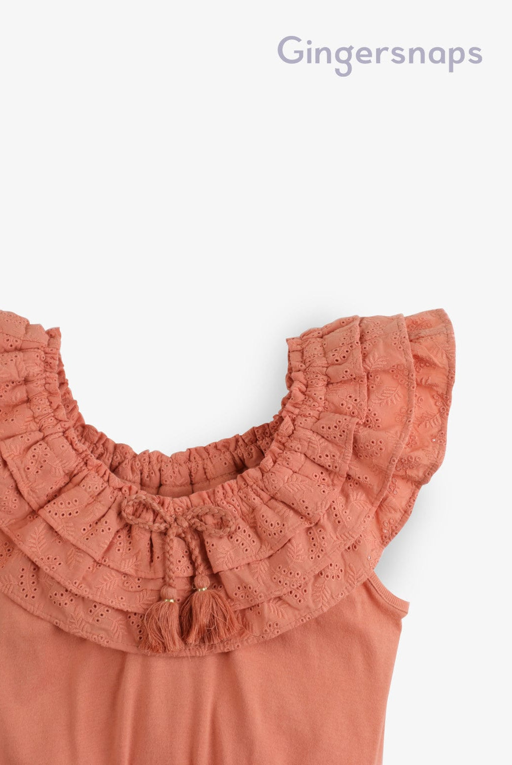 جينجرسنابس بلوزة سادة فراشة من أعلى بناتي بني