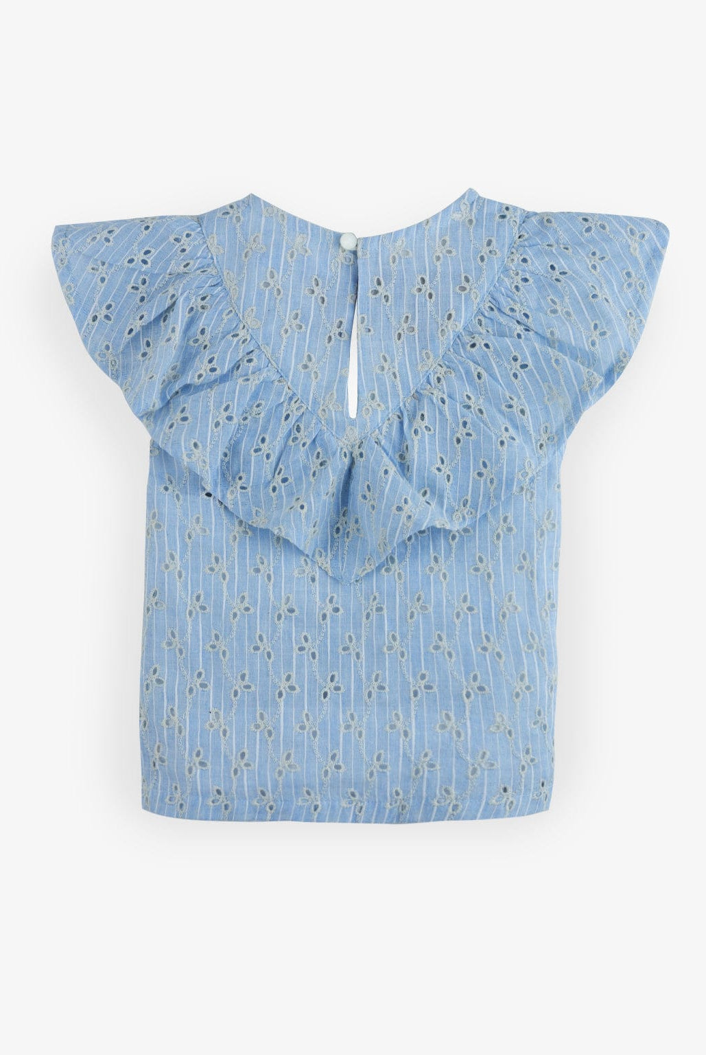 جينجرسنابس بلوزة بناتي مخرمة كتف فراشة أزرق