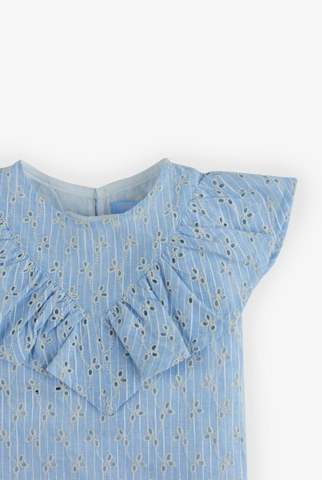 جينجرسنابس بلوزة بناتي مخرمة كتف فراشة أزرق