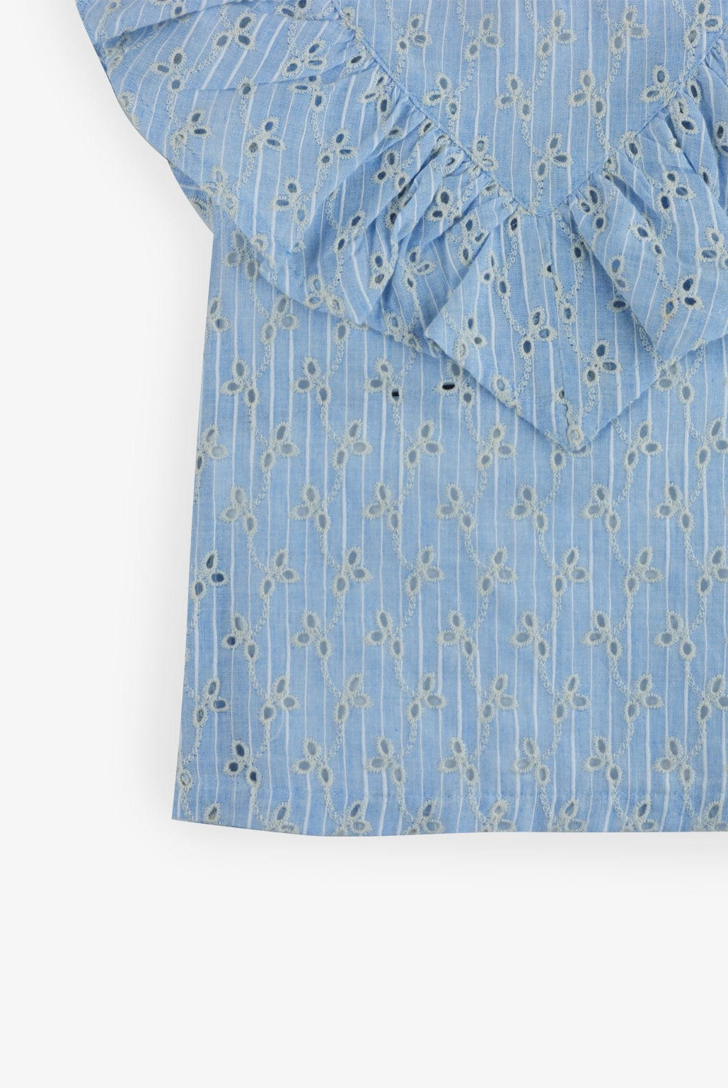 جينجرسنابس بلوزة بناتي مخرمة كتف فراشة أزرق