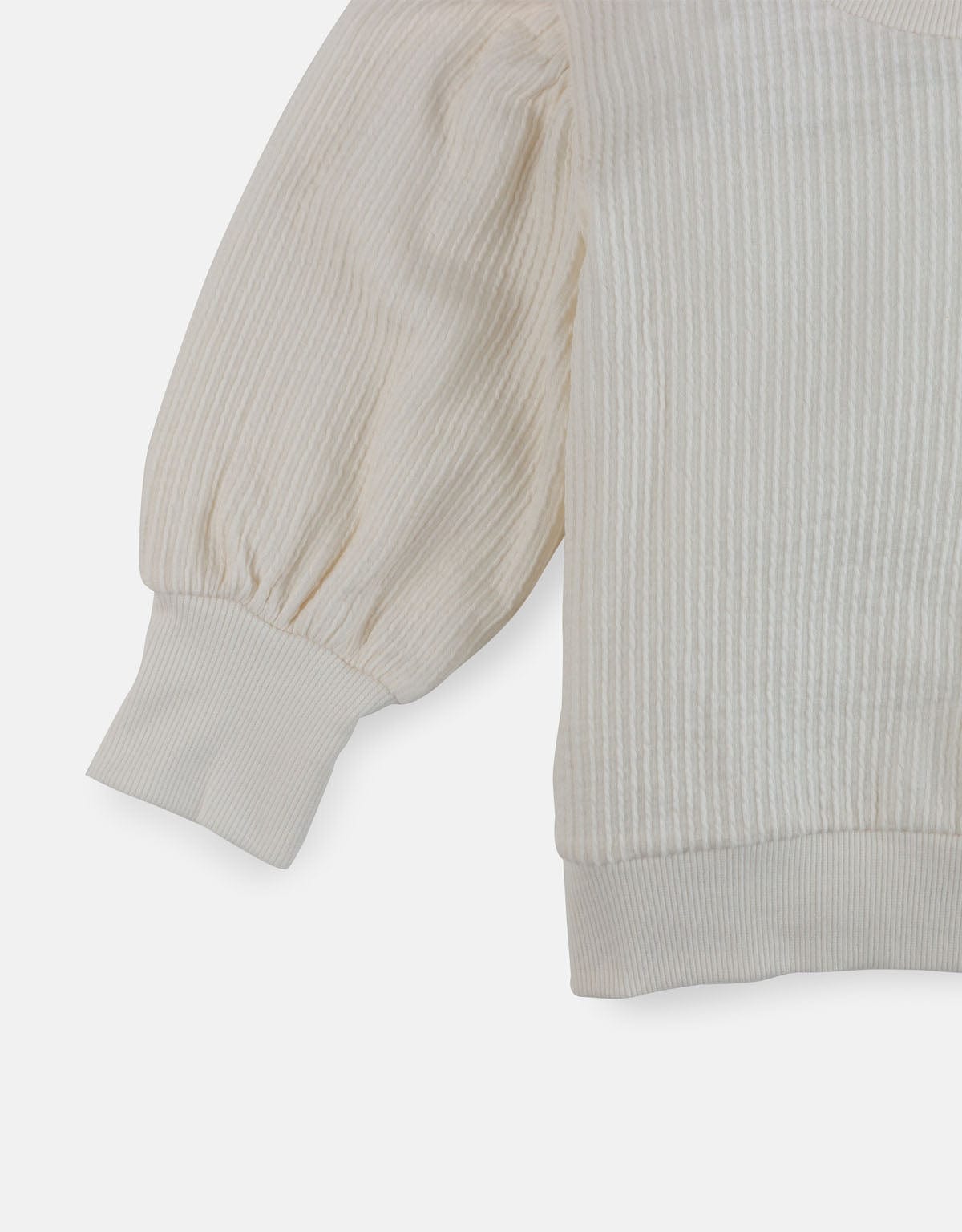 جينجرسنابس بلوزة بناتي سادة مضلعة كم طويل بف أوف وايت