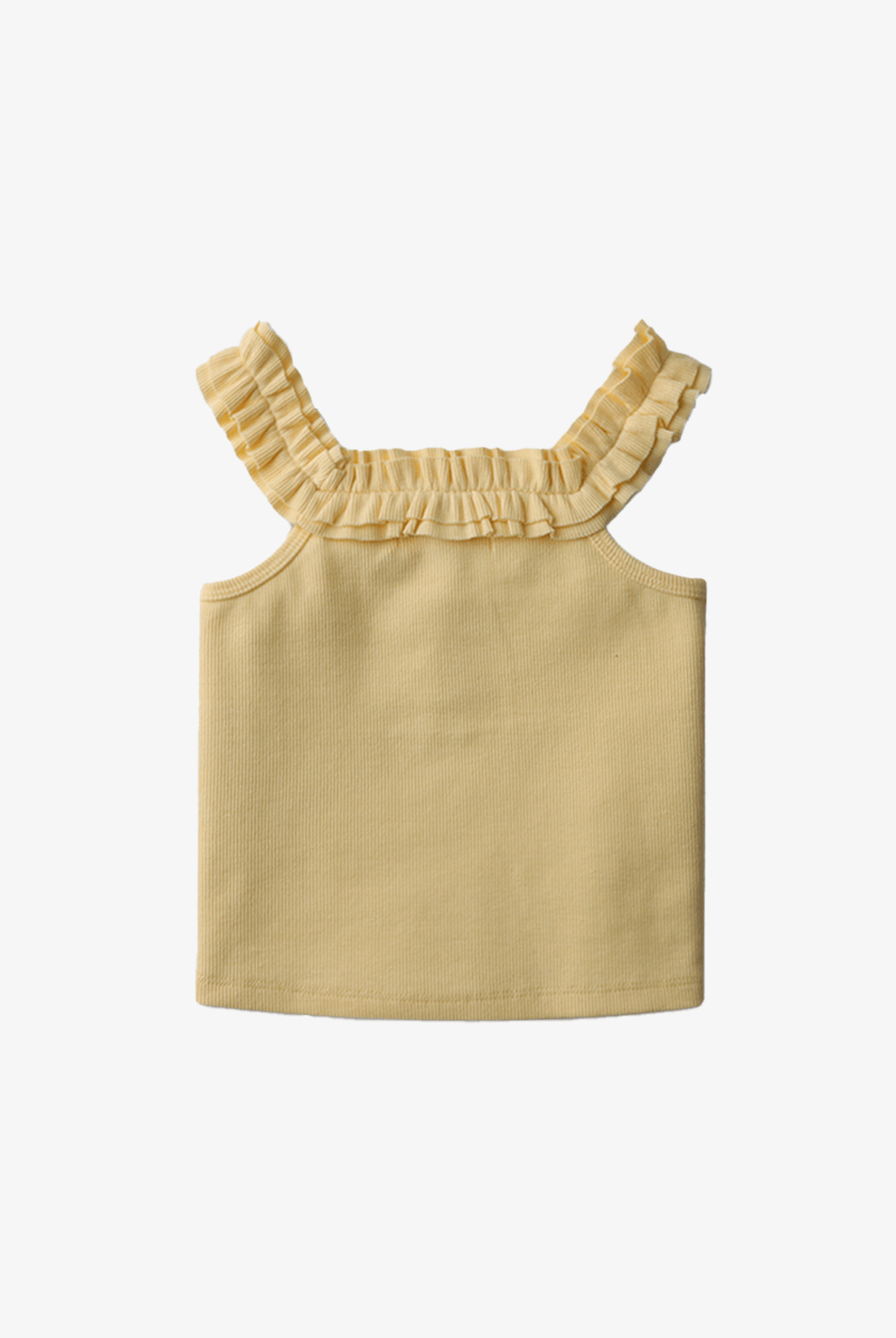 جينجرسنابس توب سادة مضلع حمالات عريضة مكشكشة بناتي أصفر