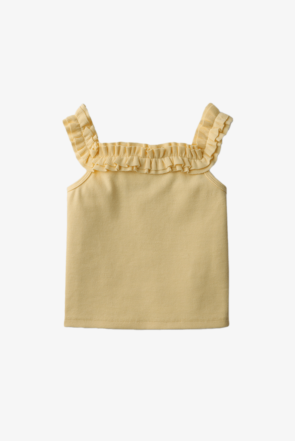 جينجرسنابس توب سادة مضلع حمالات عريضة مكشكشة بناتي أصفر