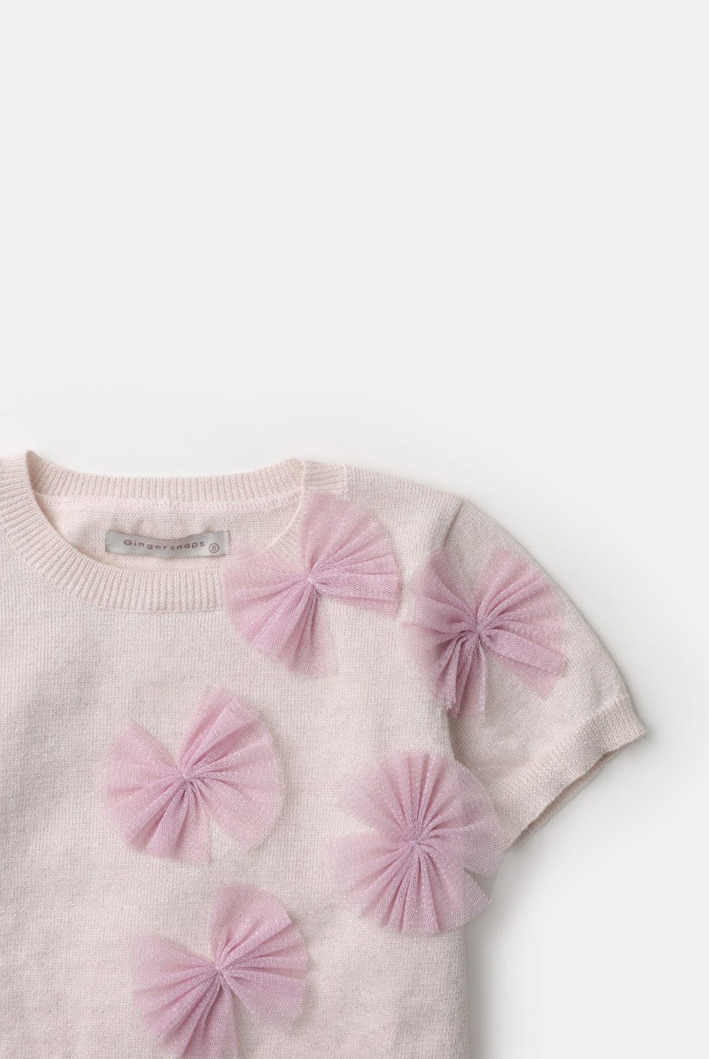 جينجرسنابس تيشيرت مطرز بالورود نص كم بناتي أرجواني