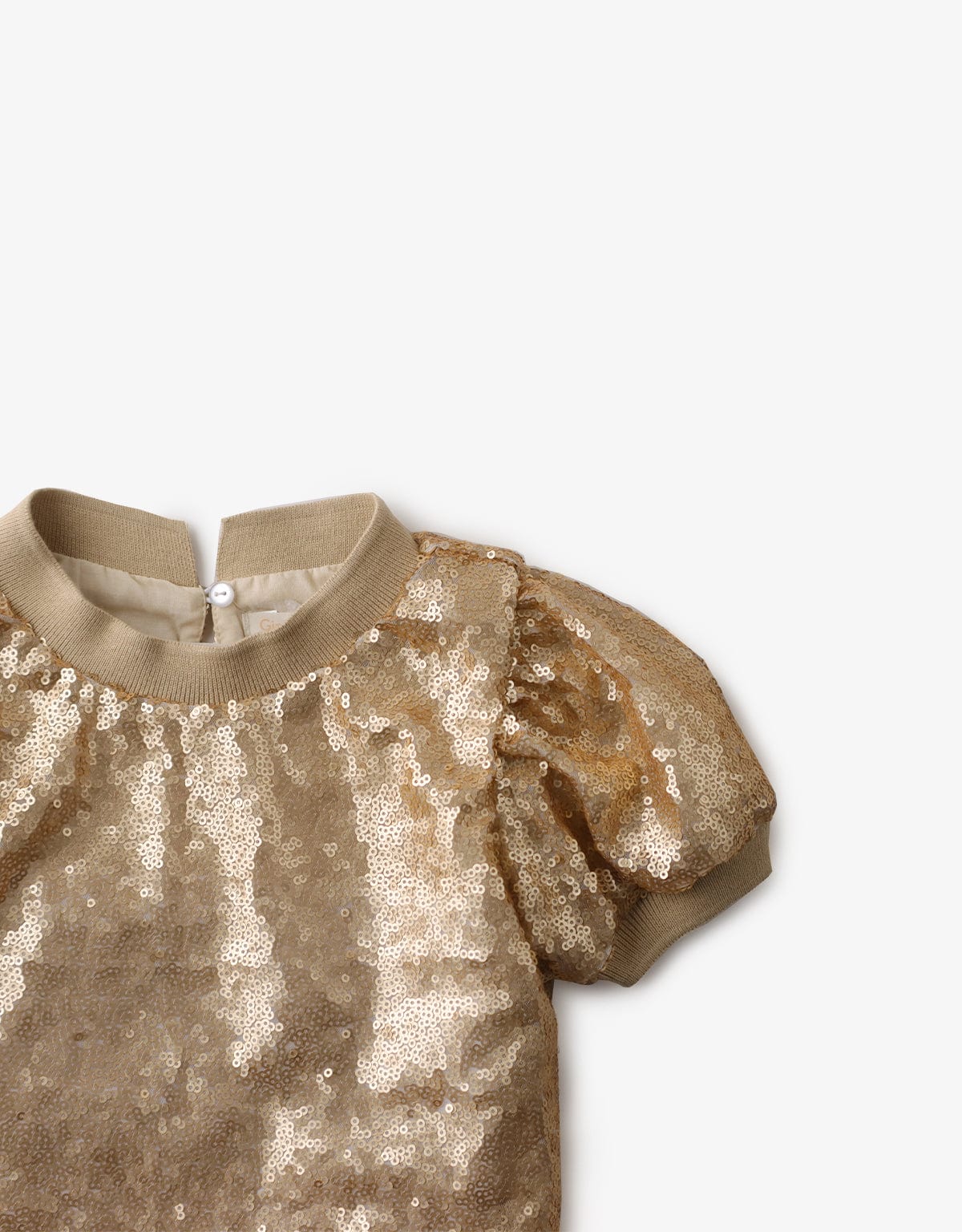 جينجرسنابس بلوزة بناتي قشر سمك نص كم معدني