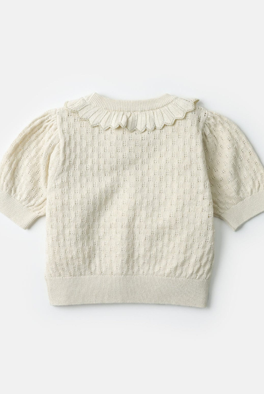 جينجرسنابس بلوزة مخرمة كم قصير بف بناتي أوف وايت