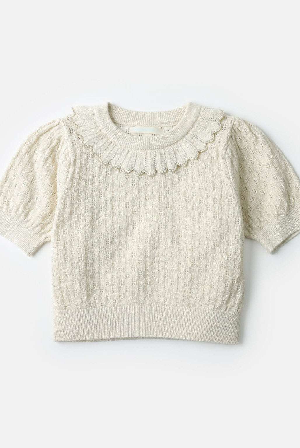 جينجرسنابس بلوزة مخرمة كم قصير بف بناتي أوف وايت