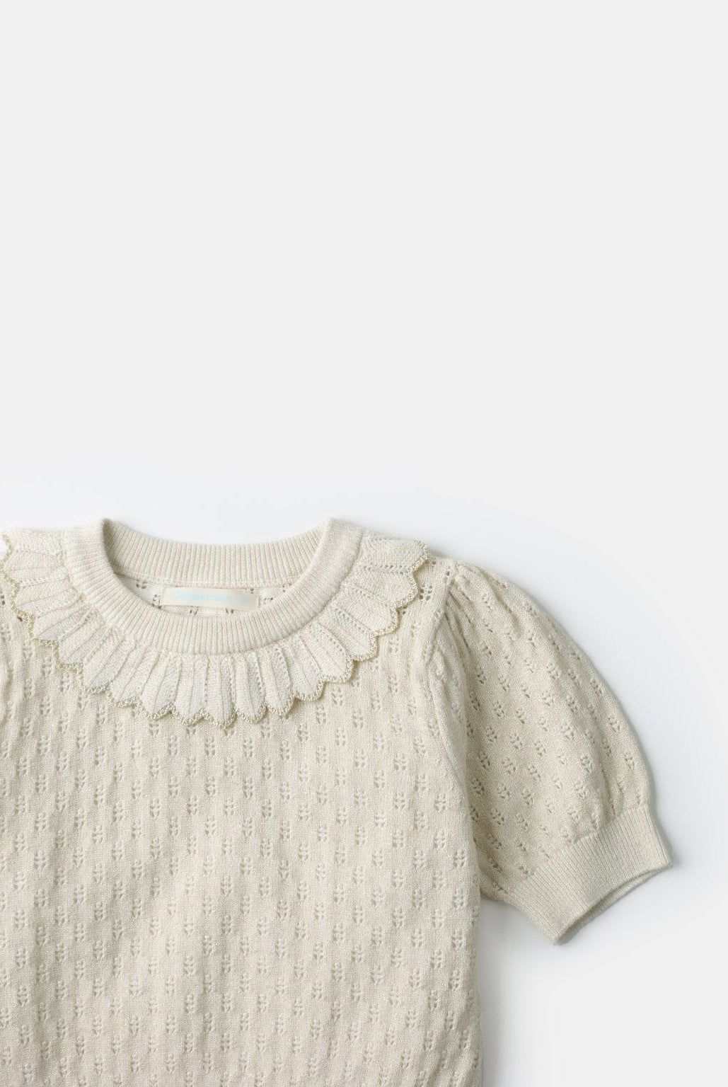 جينجرسنابس بلوزة مخرمة كم قصير بف بناتي أوف وايت