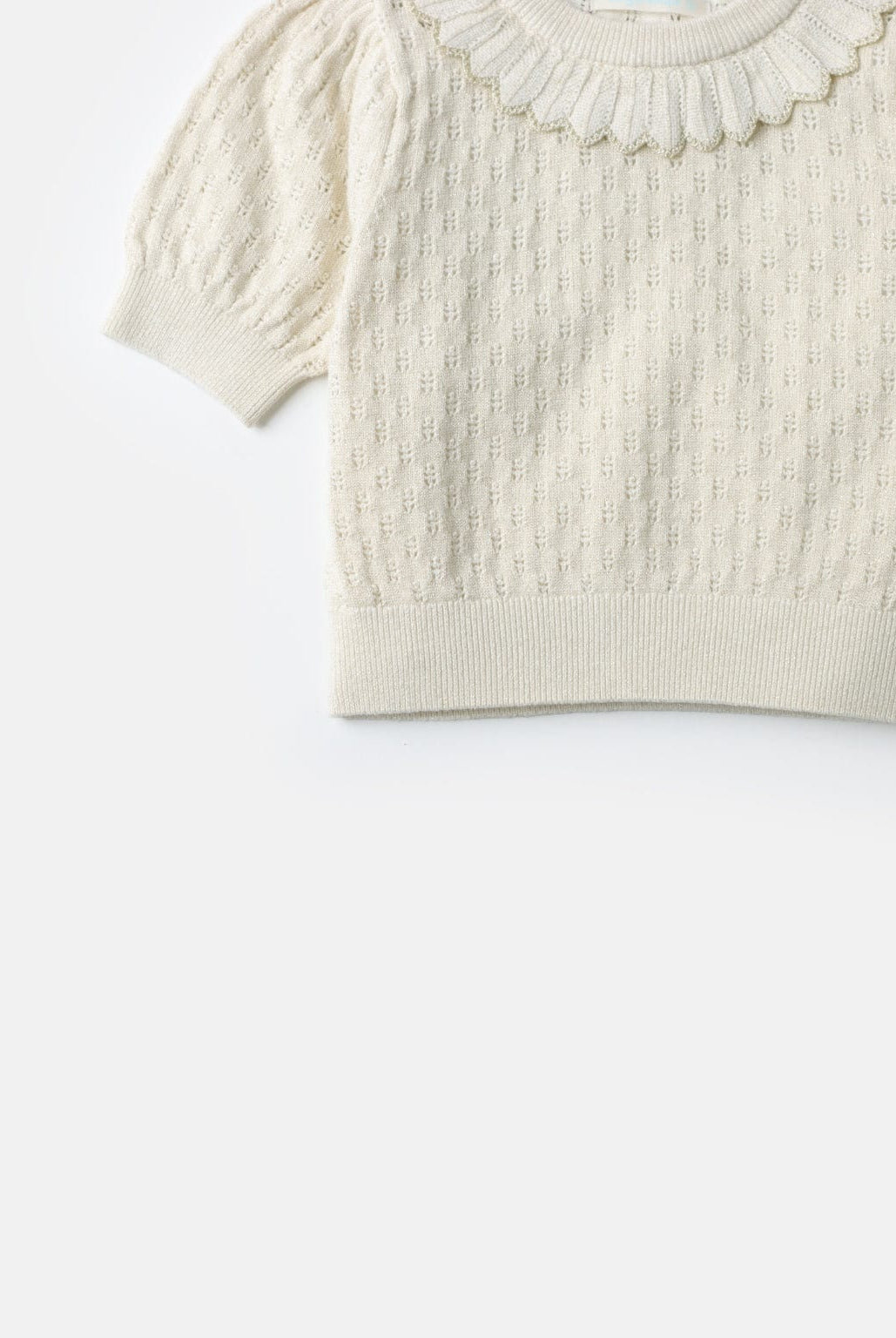 جينجرسنابس بلوزة مخرمة كم قصير بف بناتي أوف وايت