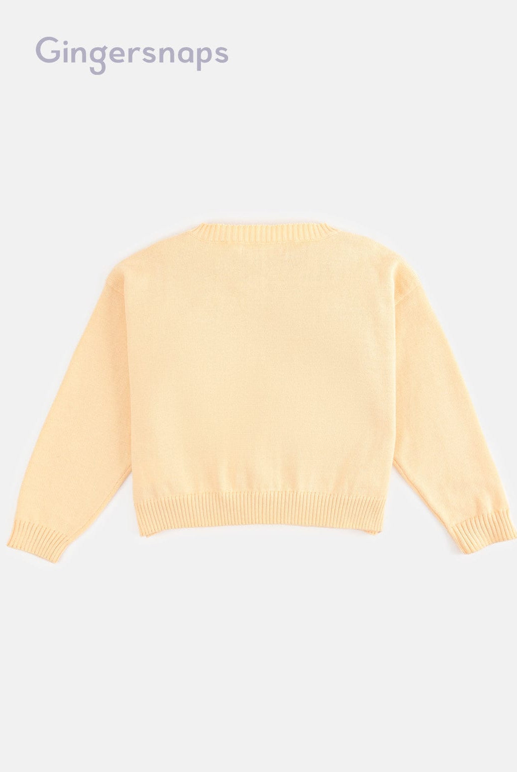 جينجرسنابس كارديجان شتوي بجيوب وأزرار أمامية كم طويل بناتي أصفر