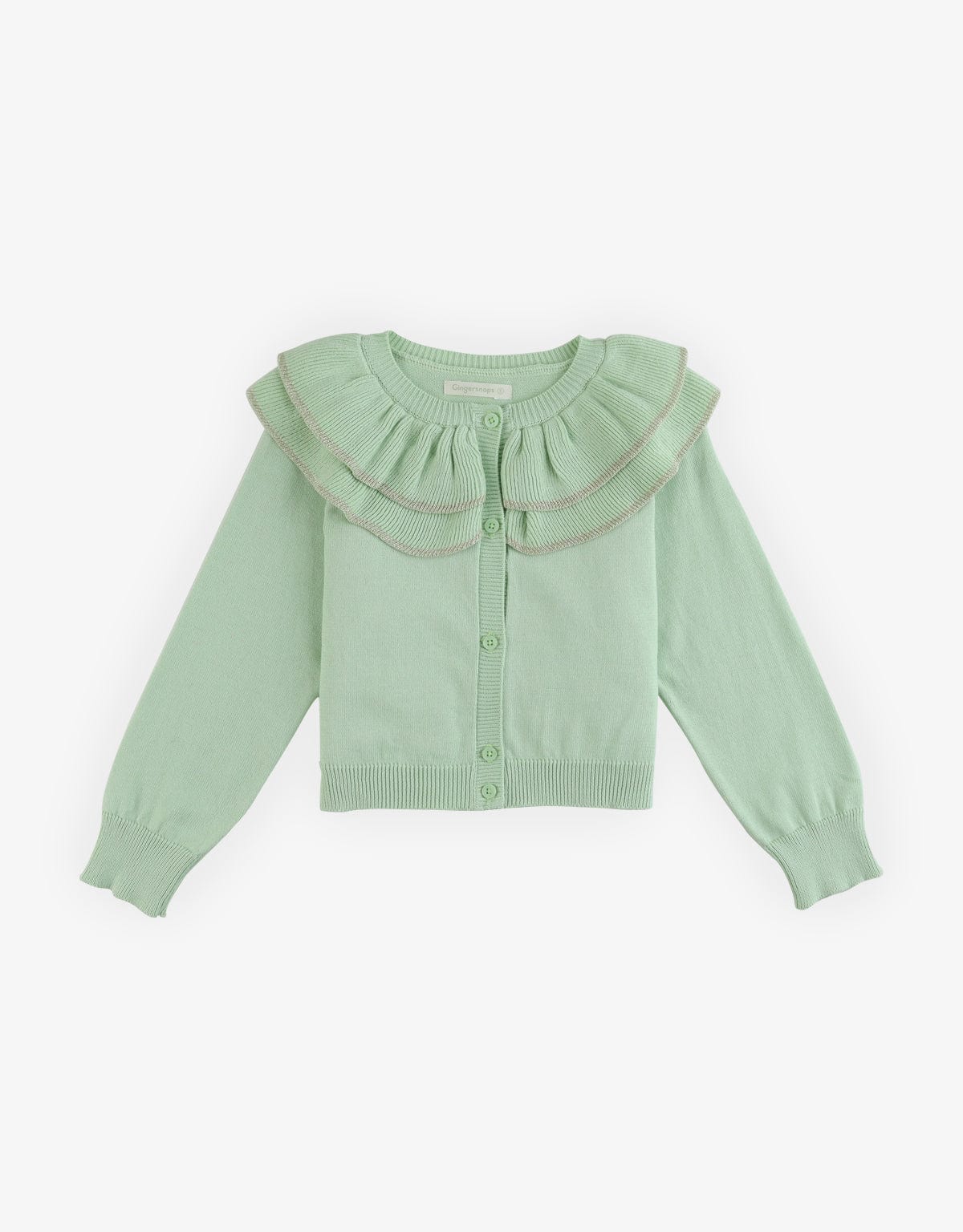 جينجرسنابس بلوزة سادة بأزرار أمامية كم طويل بناتي أخضر