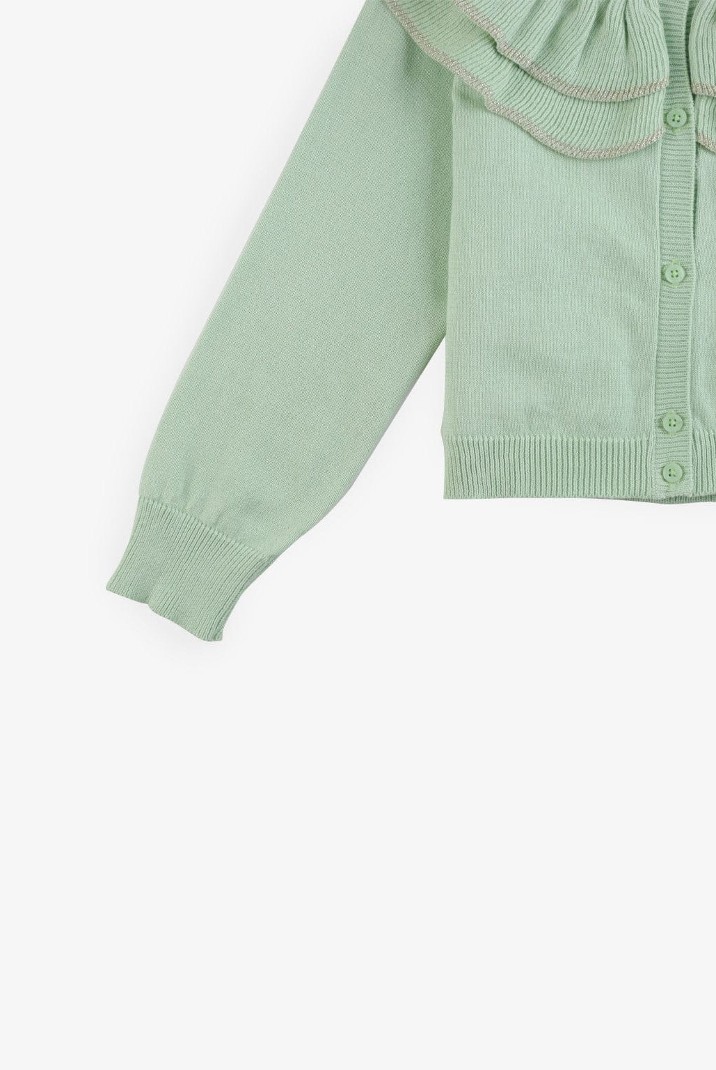 جينجرسنابس بلوزة سادة بأزرار أمامية كم طويل بناتي أخضر