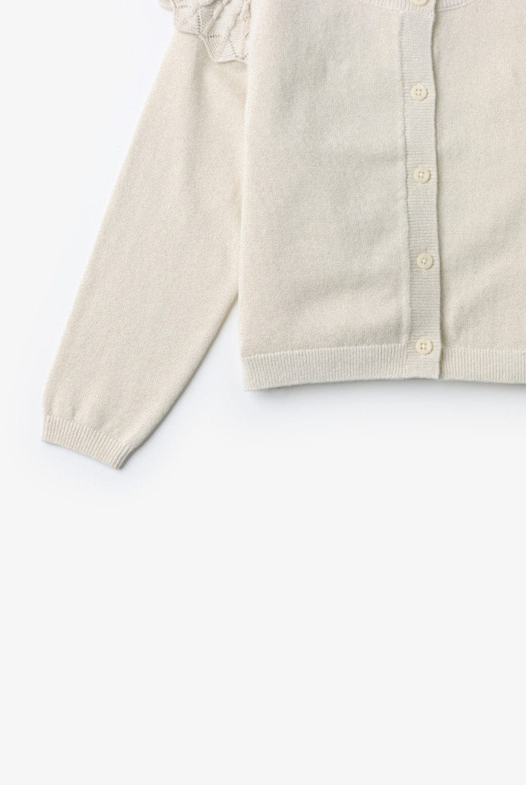 جينجرسنابس كارديجان سادة بازرار أمامية وكم طويل بناتي معدني