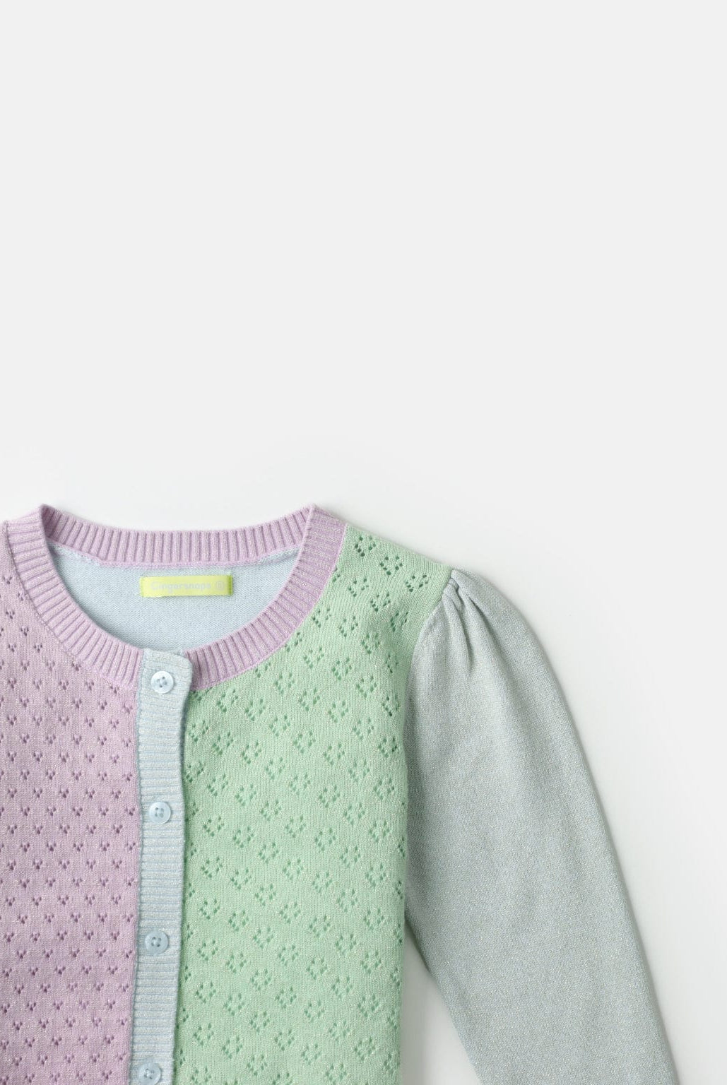 جينجرسنابس كارديجان مخرم بازرار أمامية كم طويل بناتي متعدد الألوان