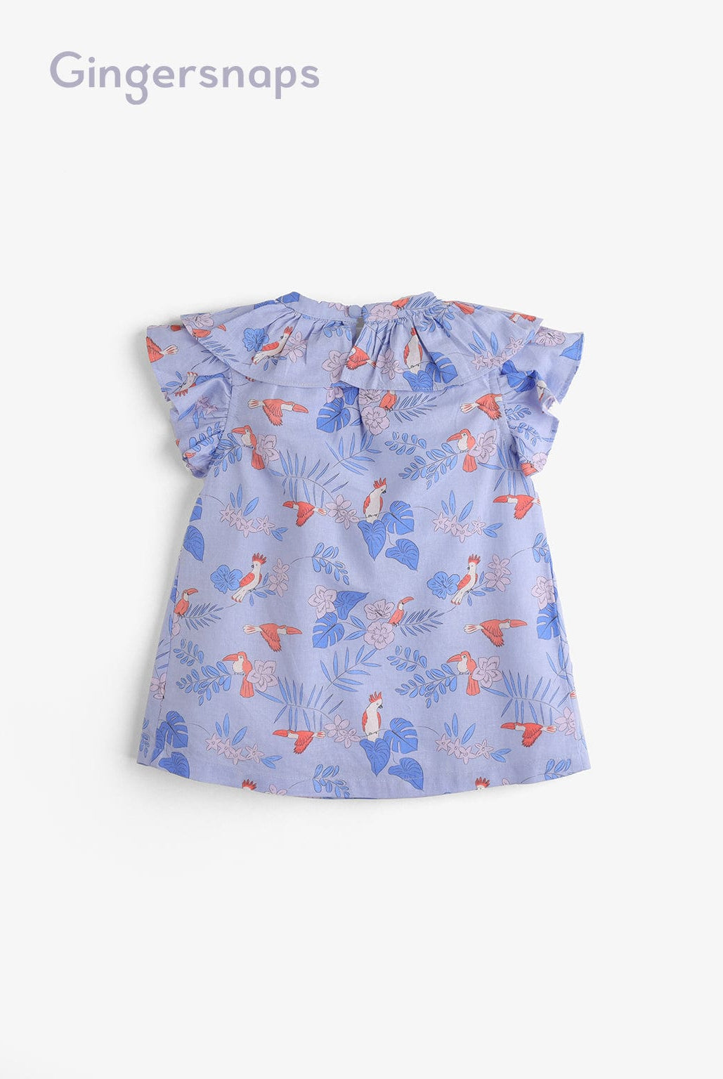 جينجرسنابس فستان منقوش واسع على شكل فراشة بناتي أزرق