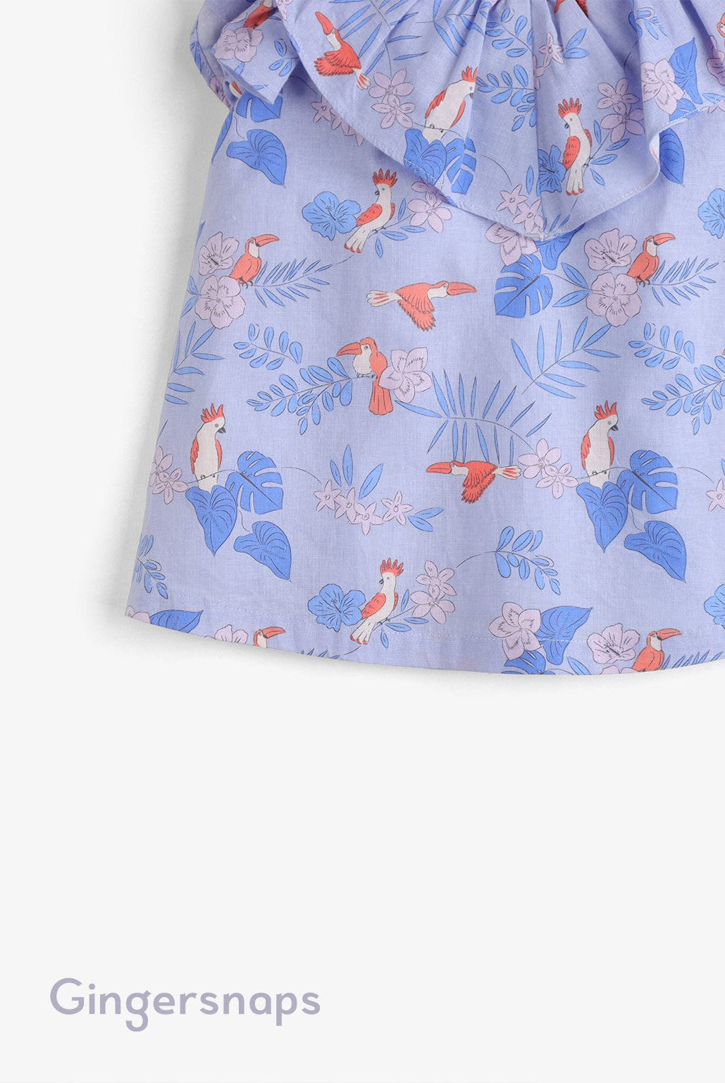 جينجرسنابس فستان منقوش واسع على شكل فراشة بناتي أزرق