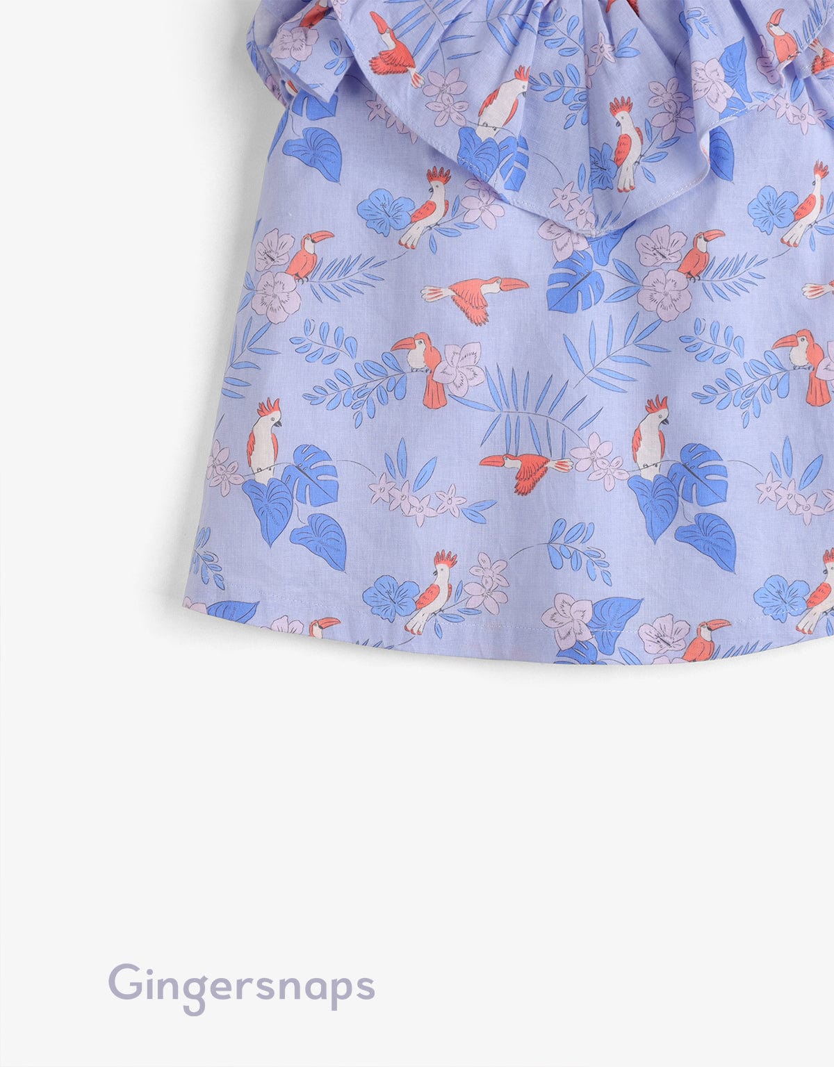 جينجرسنابس فستان منقوش واسع على شكل فراشة بناتي أزرق