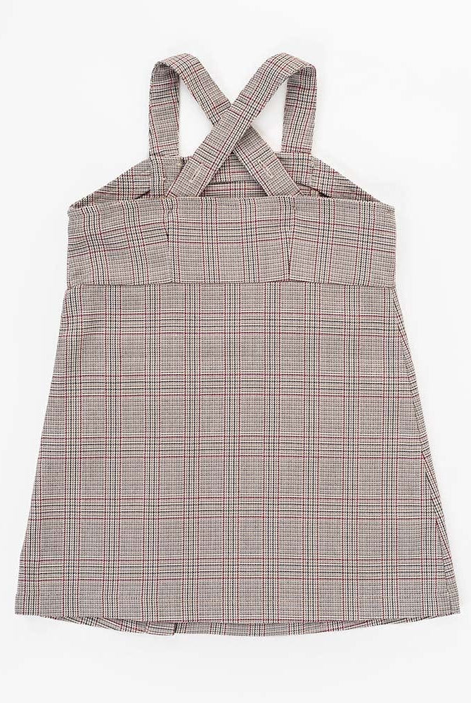 جينجرسنابس فستان قصير سادة مطرز من أسفل حمالات عريضة بناتي متعدد الألوان