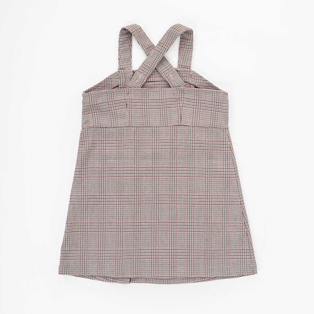 جينجرسنابس فستان قصير سادة مطرز من أسفل حمالات عريضة بناتي متعدد الألوان