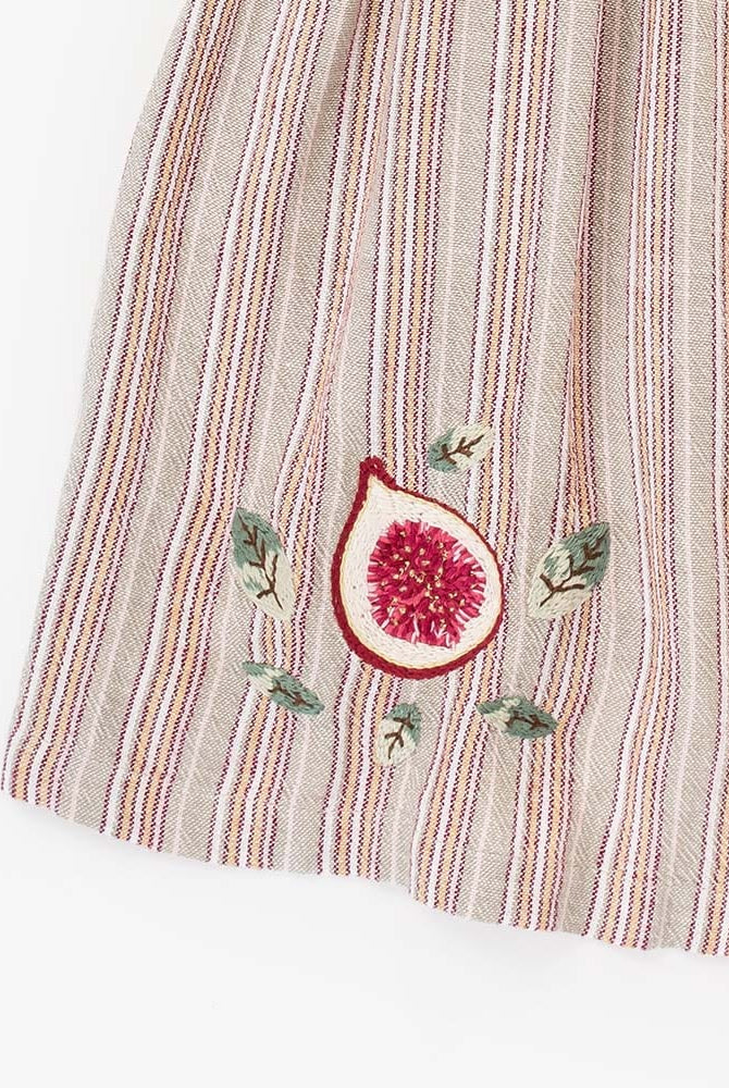 جينجرسنابس فستان مخطط بالطول أزرار أمامية حمالات بناتي وردي شاحب