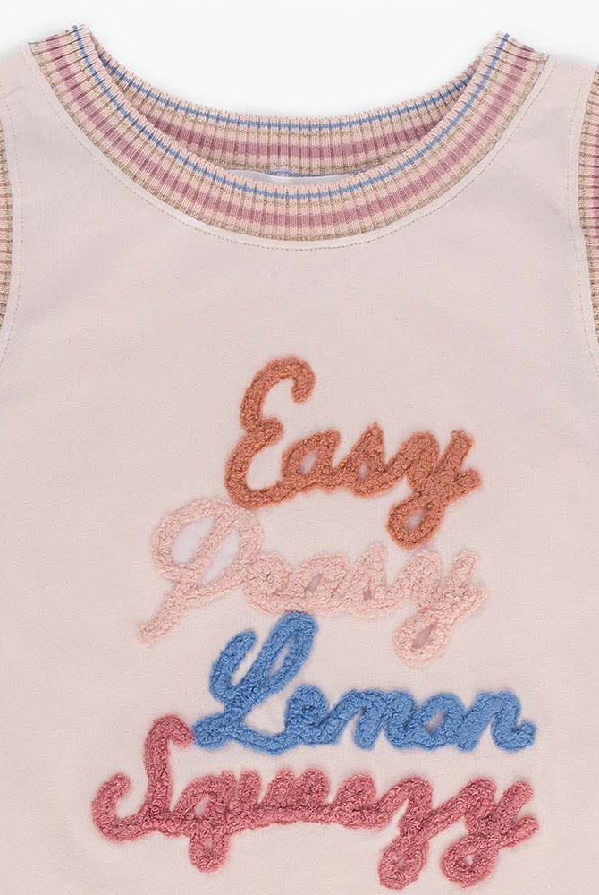 جينجرسنابس تيشيرت كت مطرز على البطن بناتي خوخي مغبر