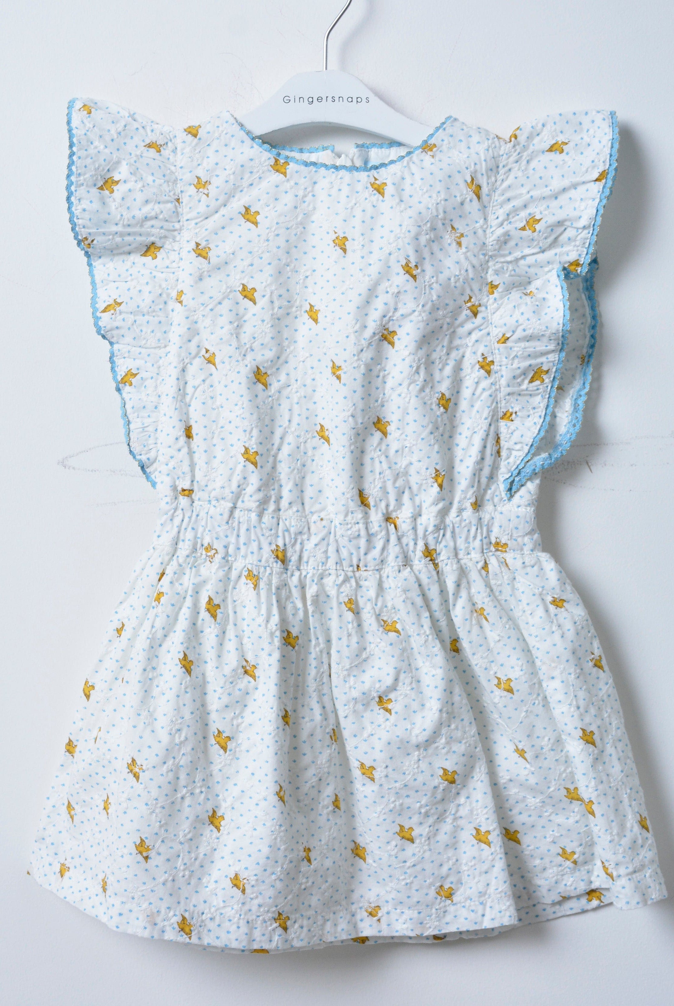 جينجرسنابس فستان منقط مخصر منقوش مكشكش من الكتف بناتي متعدد الألوان