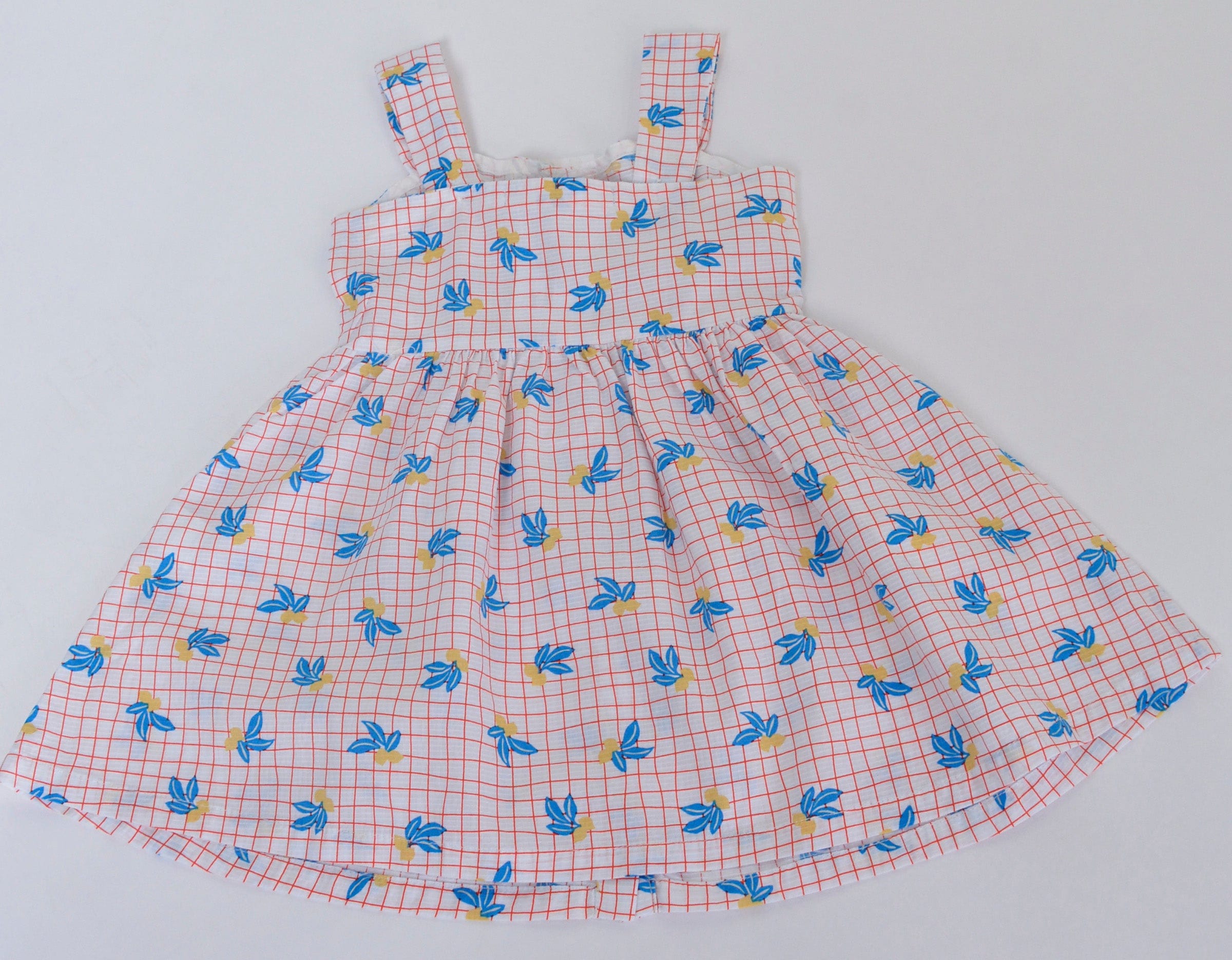 جينجرسنابس فستان مربعات مشجر حمالات أزرار أمامية بناتي متعدد الألوان