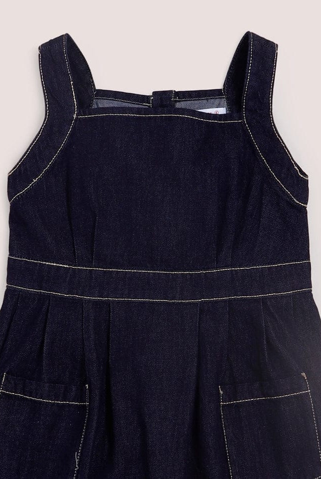 جينجرسنابس فستان جينز مخصر بأزرار أمامية كت بناتي أزرق غامق