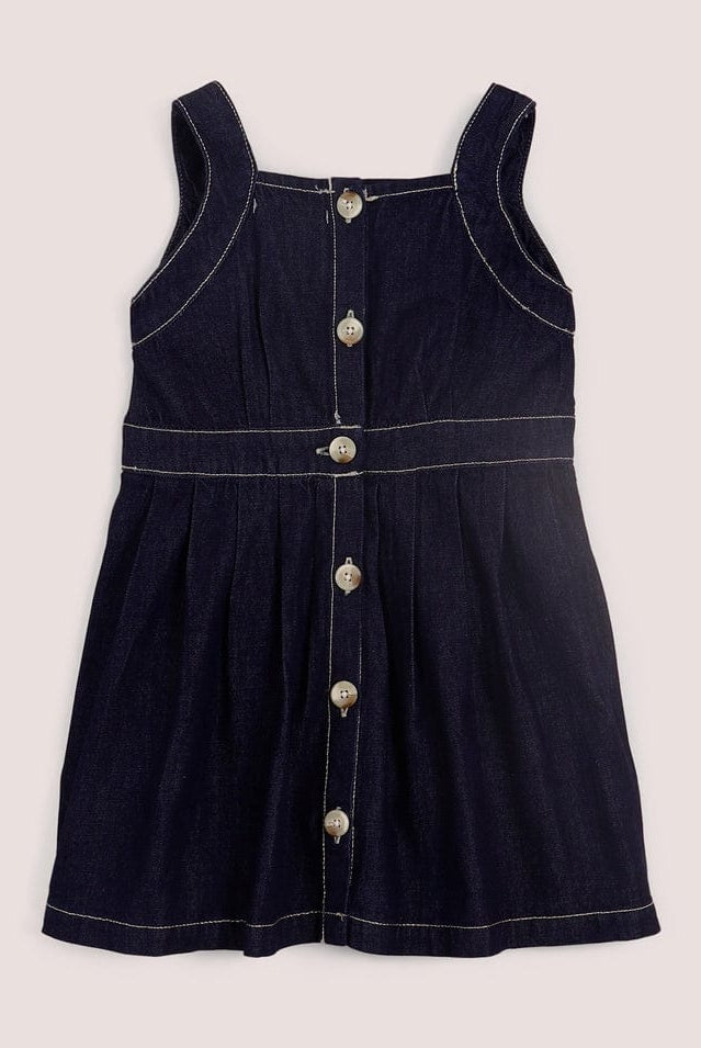 جينجرسنابس فستان جينز مخصر بأزرار أمامية كت بناتي أزرق غامق
