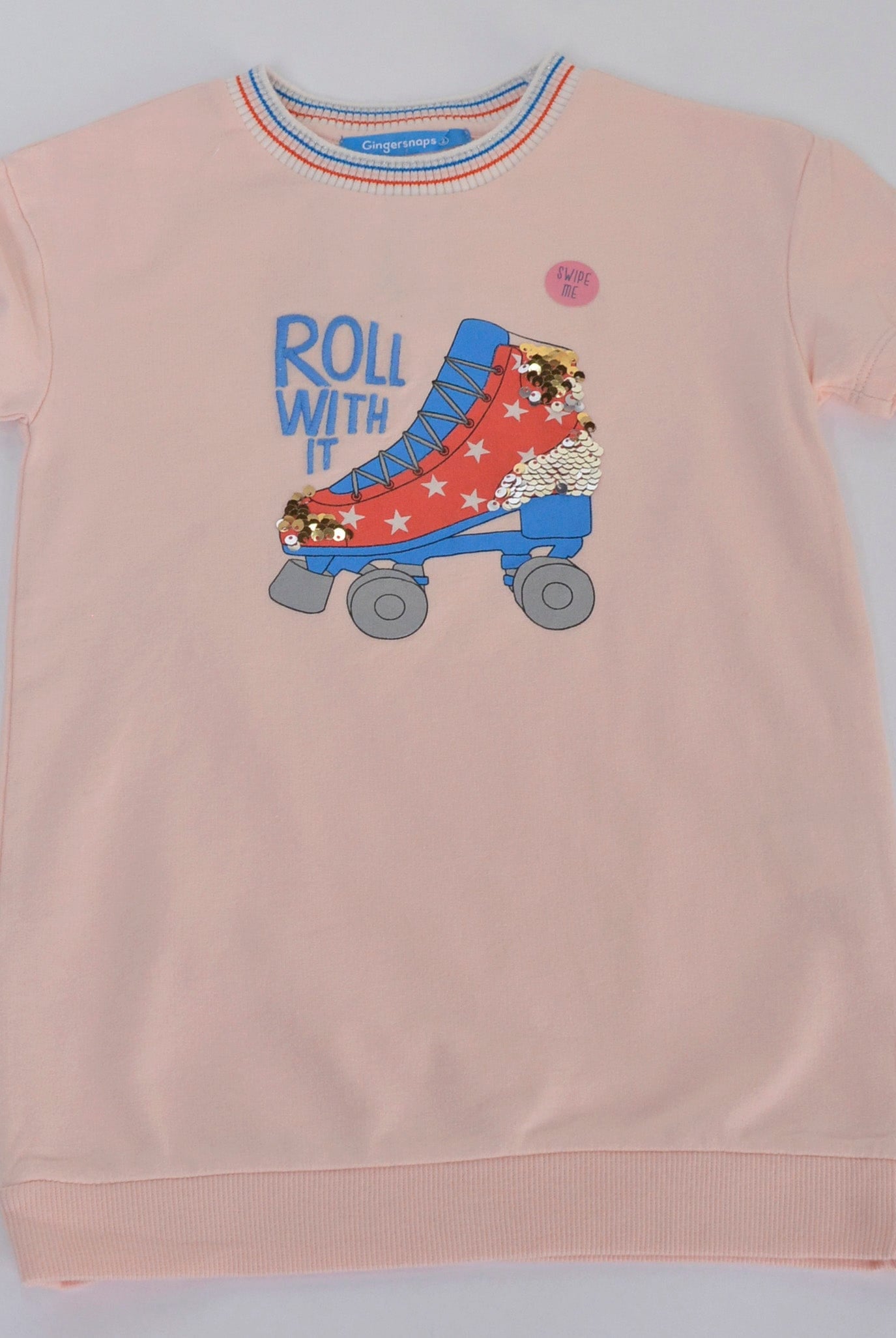 جينجرسنابس تيشرت بناتي طويل كم قصير بناتي وردي سحابي