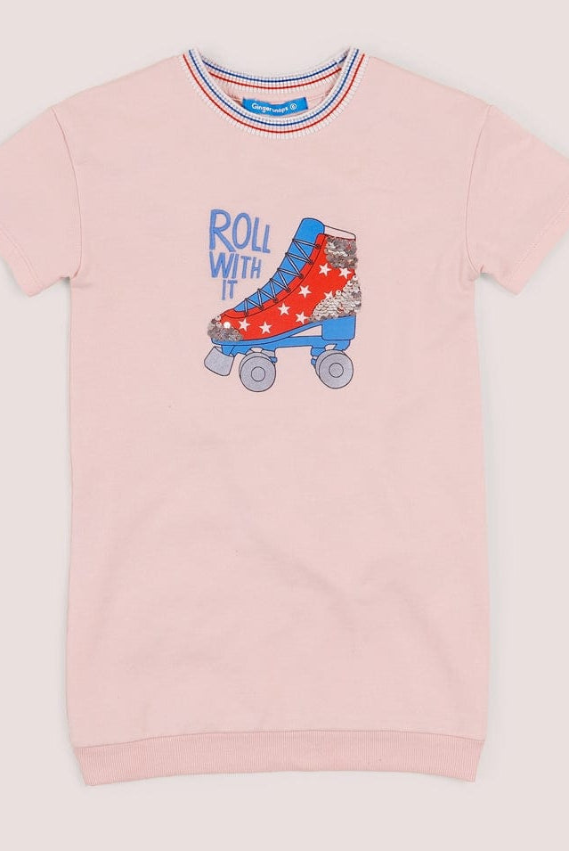 جينجرسنابس تيشرت بناتي طويل كم قصير بناتي وردي سحابي