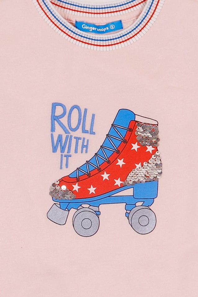 جينجرسنابس تيشرت بناتي طويل كم قصير بناتي وردي سحابي