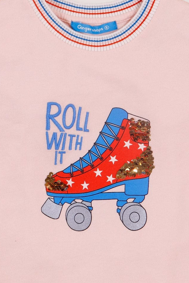 جينجرسنابس تيشرت بناتي طويل كم قصير بناتي وردي سحابي