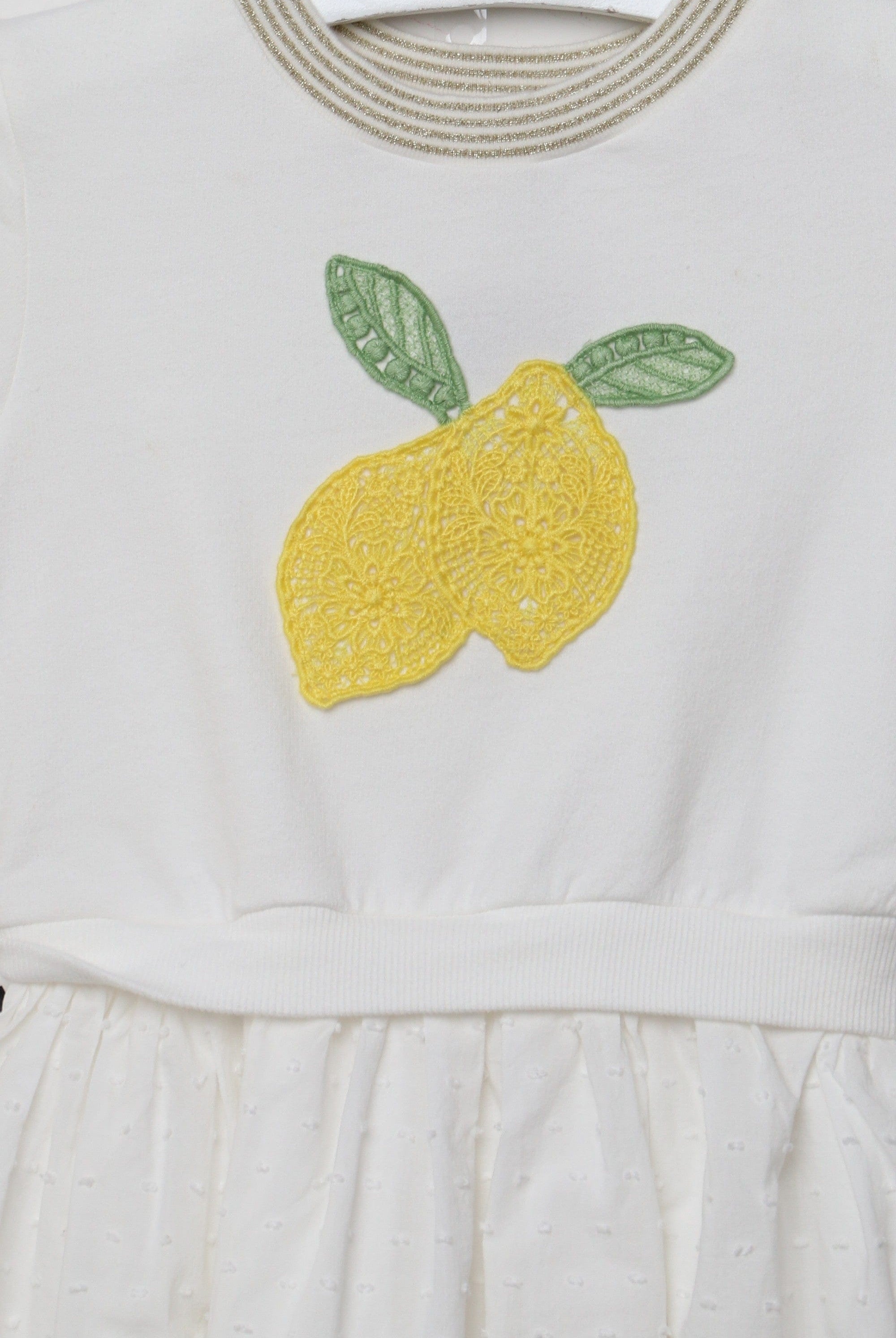 جينجرسنابس فستان مخصر طبعة على البطن كم قصير بناتي أوف وايت