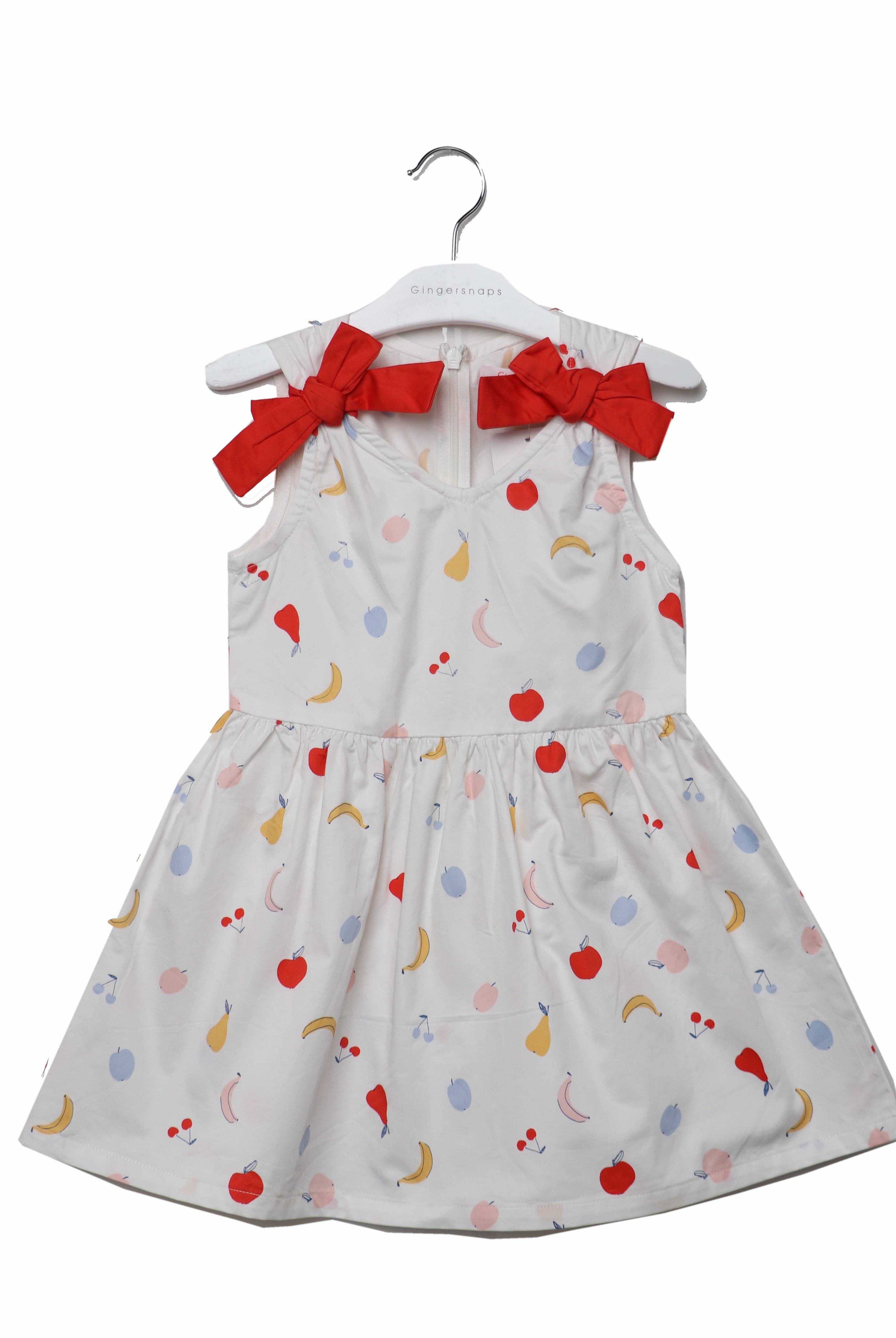 جينجرسنابس فستان بناتي منقوش حمالات بفيونكات أمامية متعدد الألوان