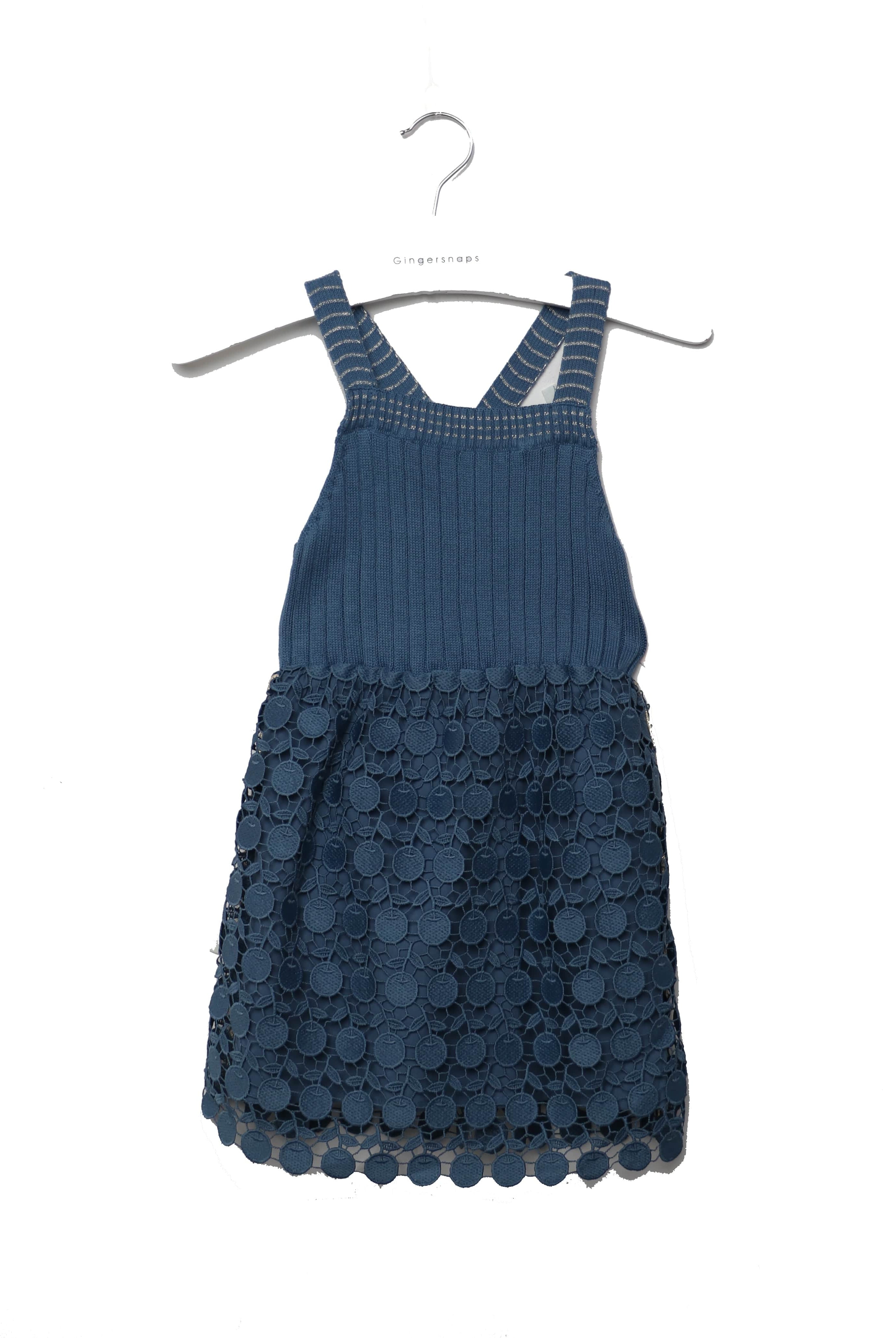 جينجرسنابس فستان بناتي جينز بأزرار أمامية بجيوب الأزرق السماوي