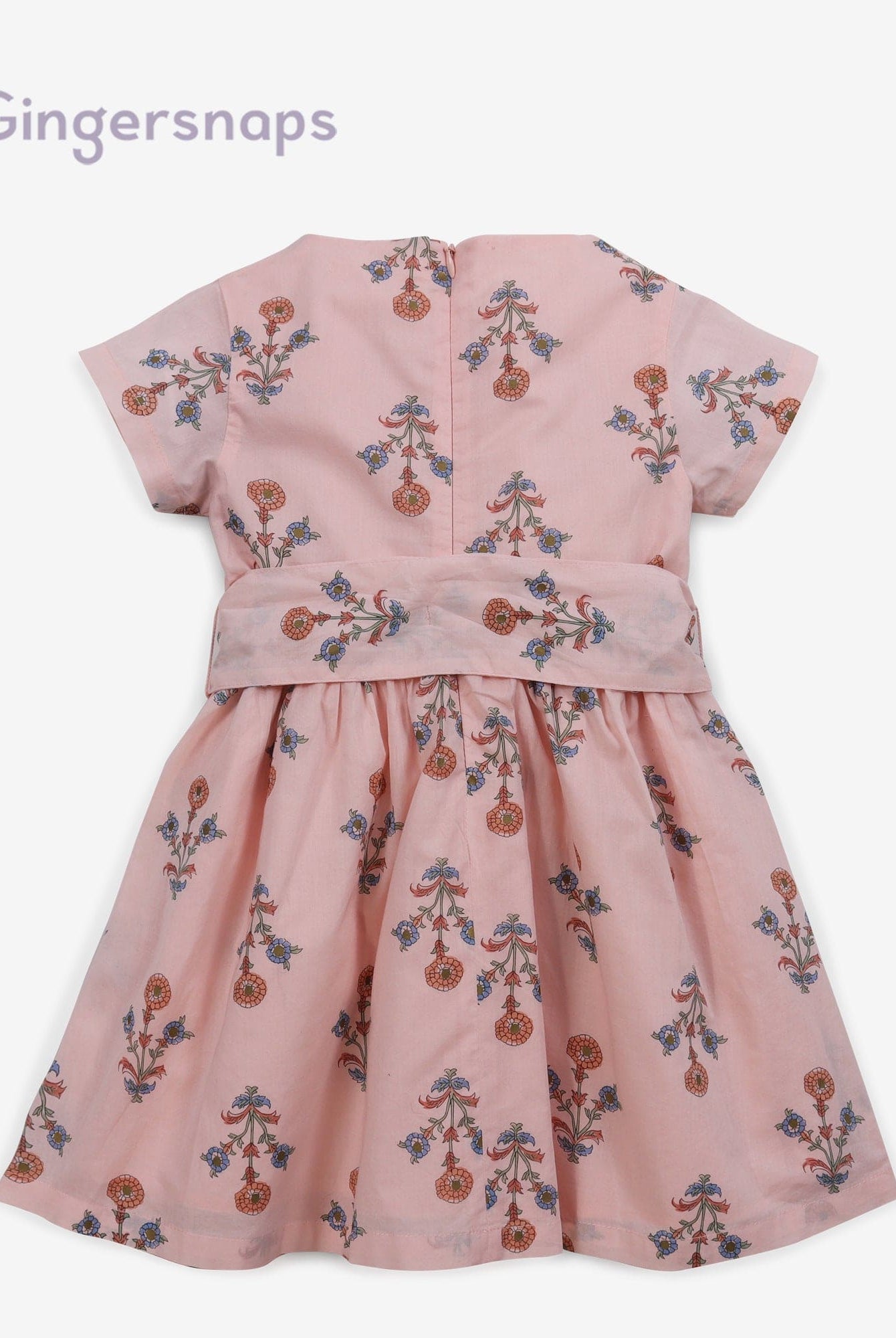 جينجرسنابس فستان بناتي منقوش كت بفيونكات وردي