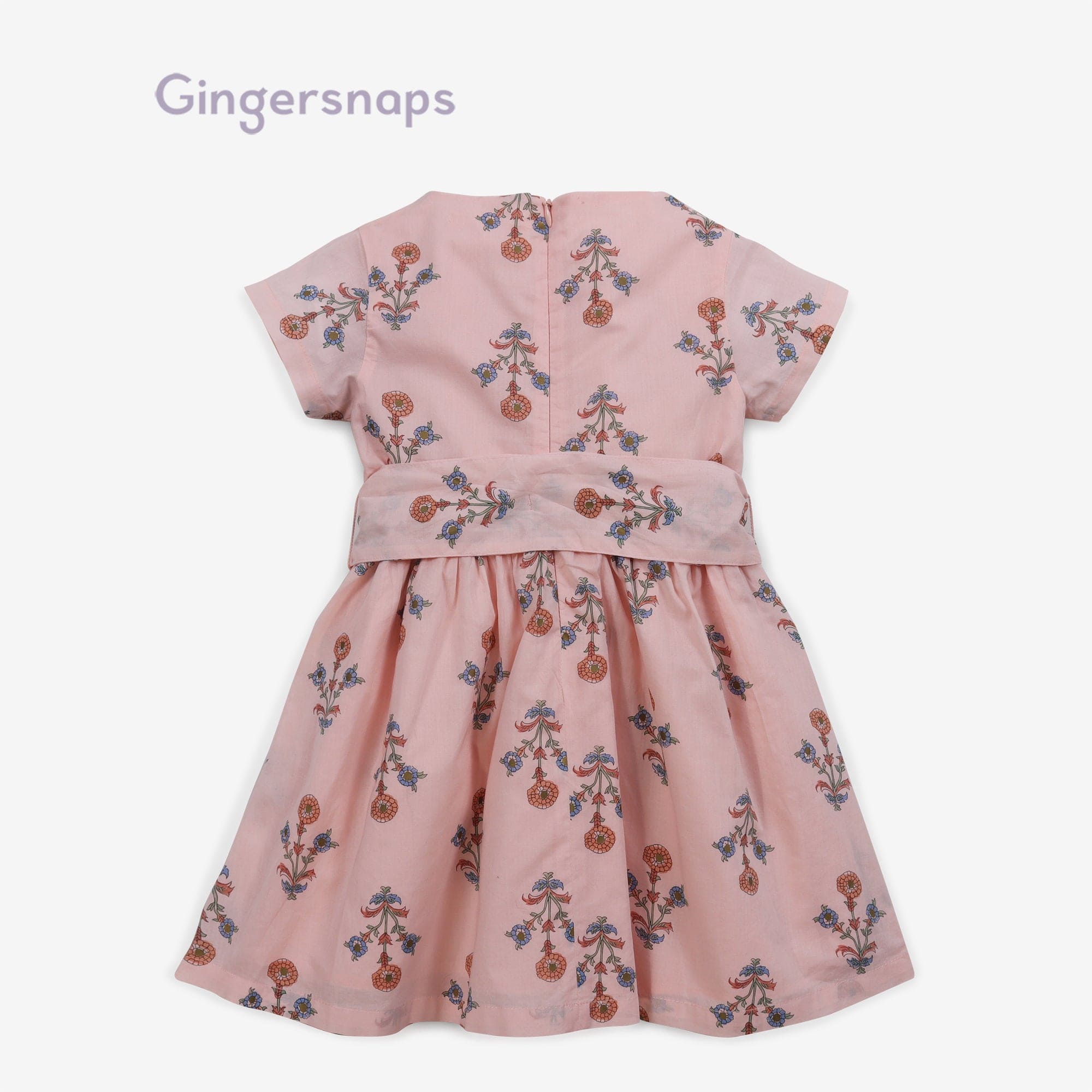 جينجرسنابس فستان بناتي منقوش كت بفيونكات وردي